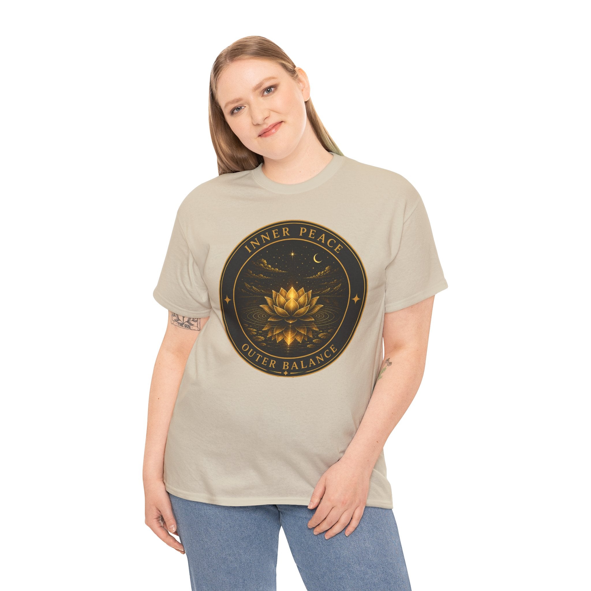Inner Peace Outer Balance Lotus T-Shirt – Mindfulness Meditation Graphic Tee
