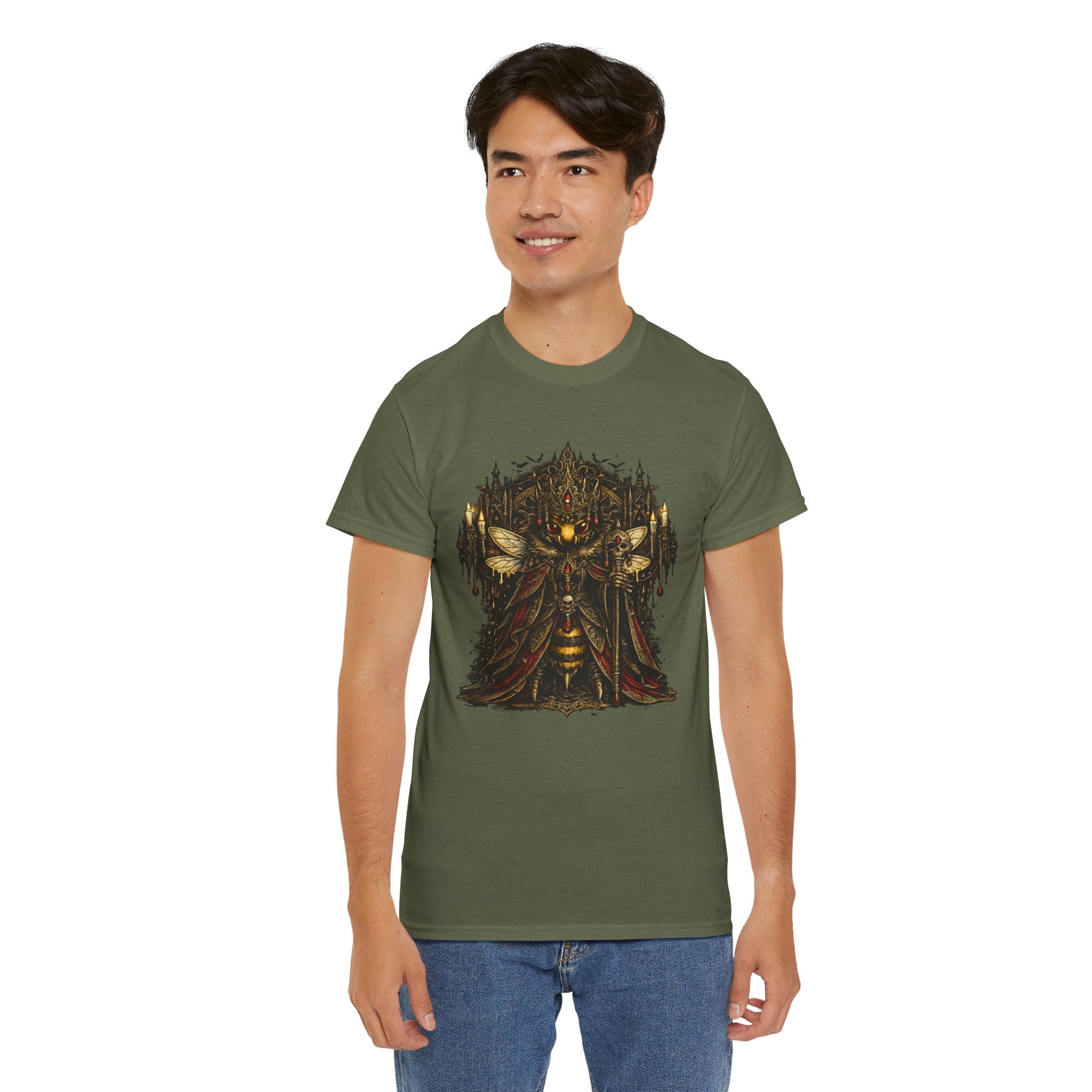 Gothic Queen Bee T Shirt – Dark Fantasy Gothic Bee Graphic Tee