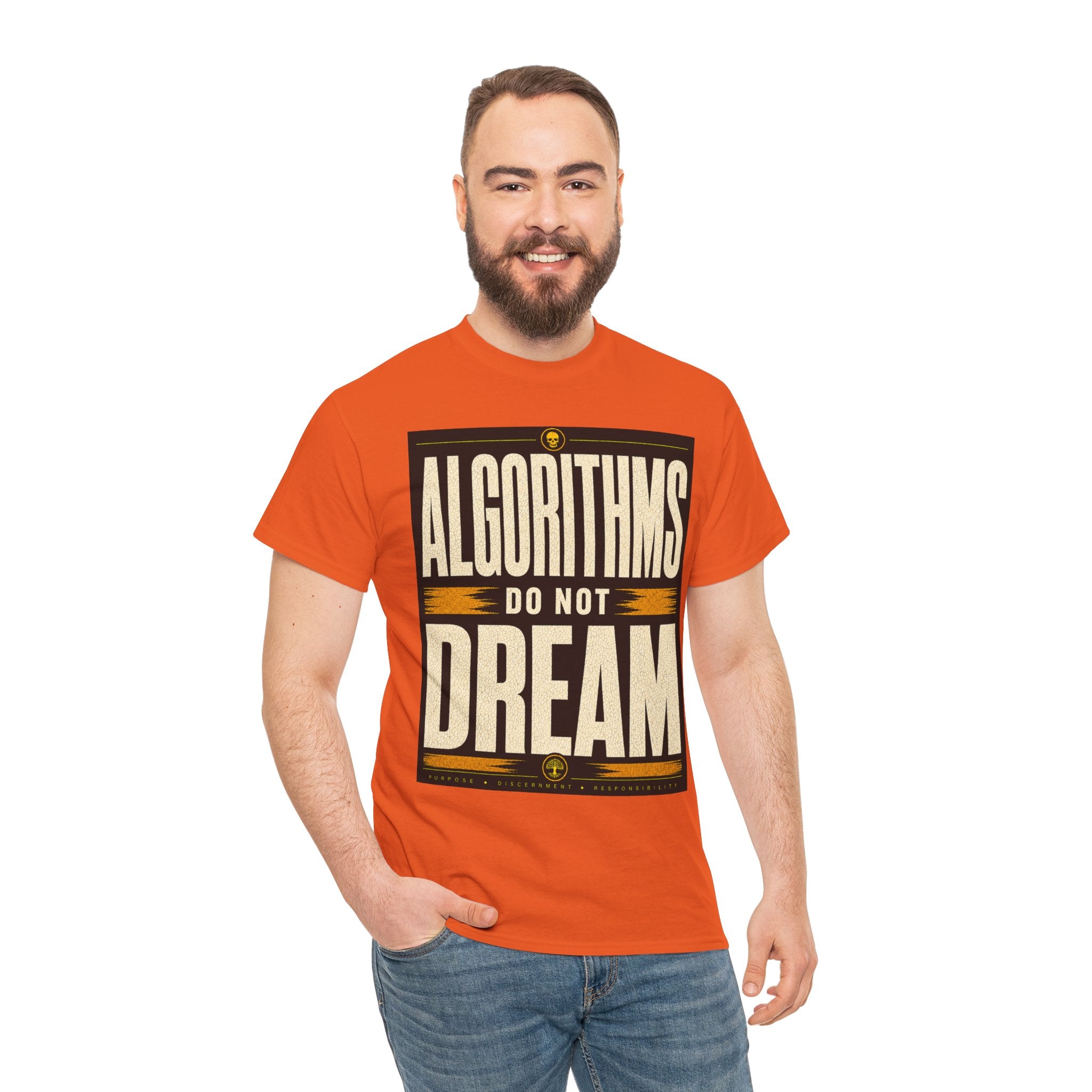 Algorithms Do Not Dream T Shirt – Retro AI Philosophy Graphic Tee
