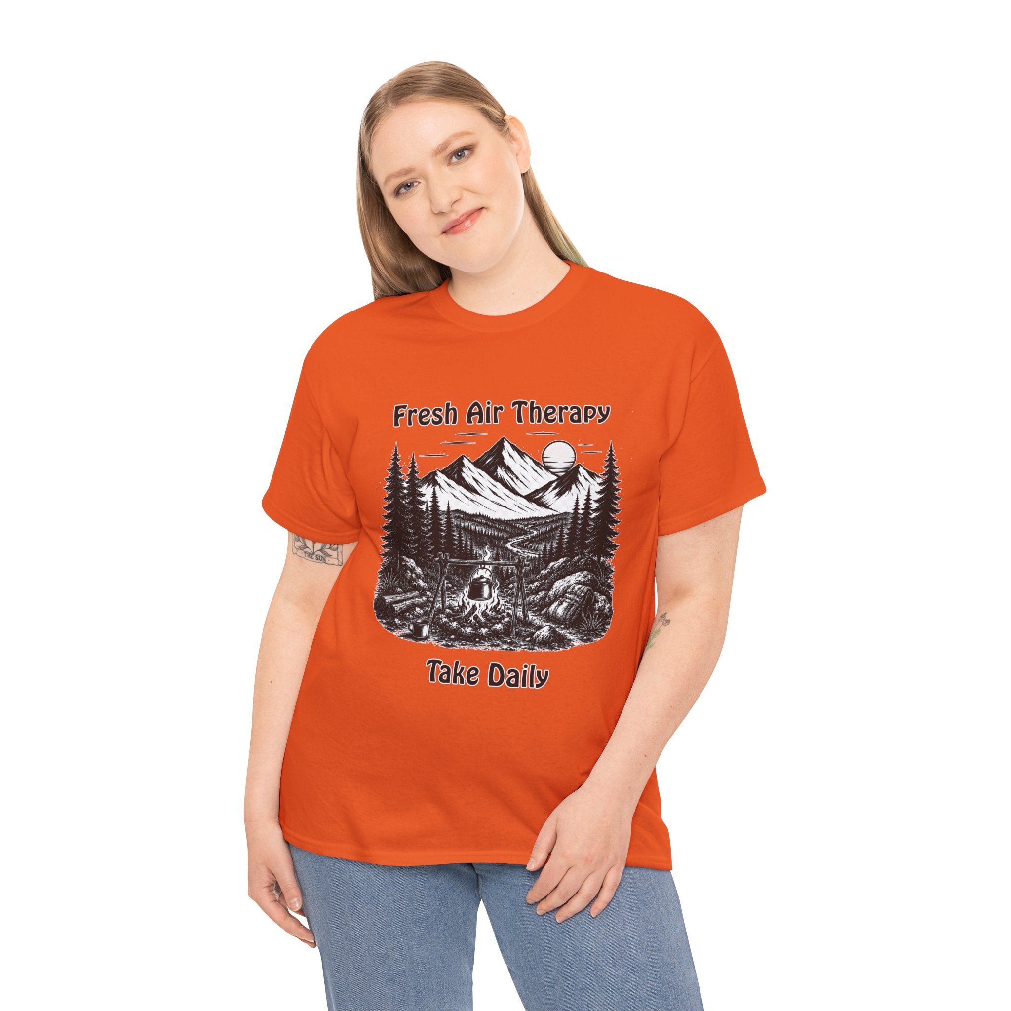Fresh Air Therapy T Shirt – Outdoor Adventure Camping Hiking Graphic Tee