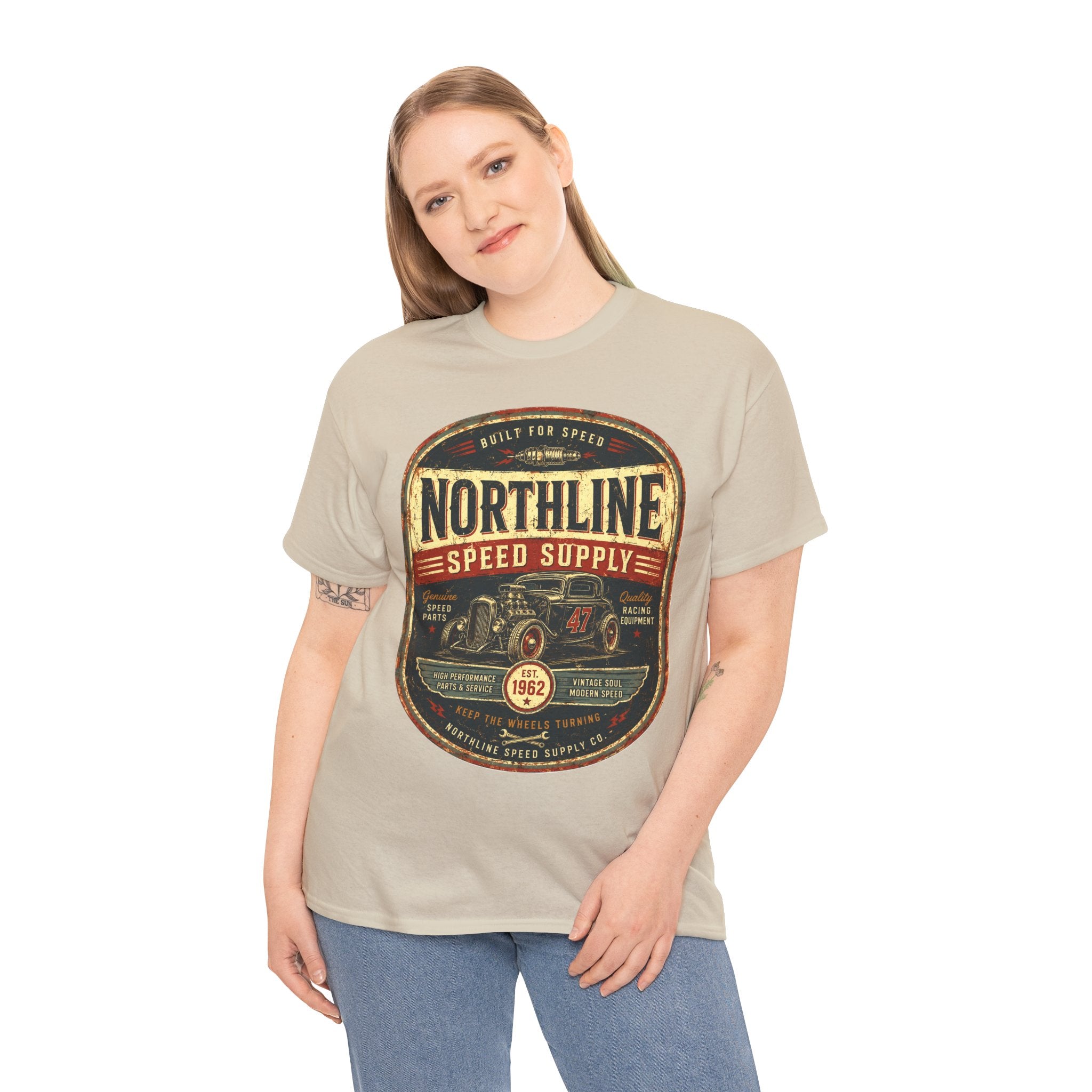 Northline Speed Supply Vintage Racing T-Shirt – Retro Hot Rod Automotive Graphic Tee for Car Enthusiasts