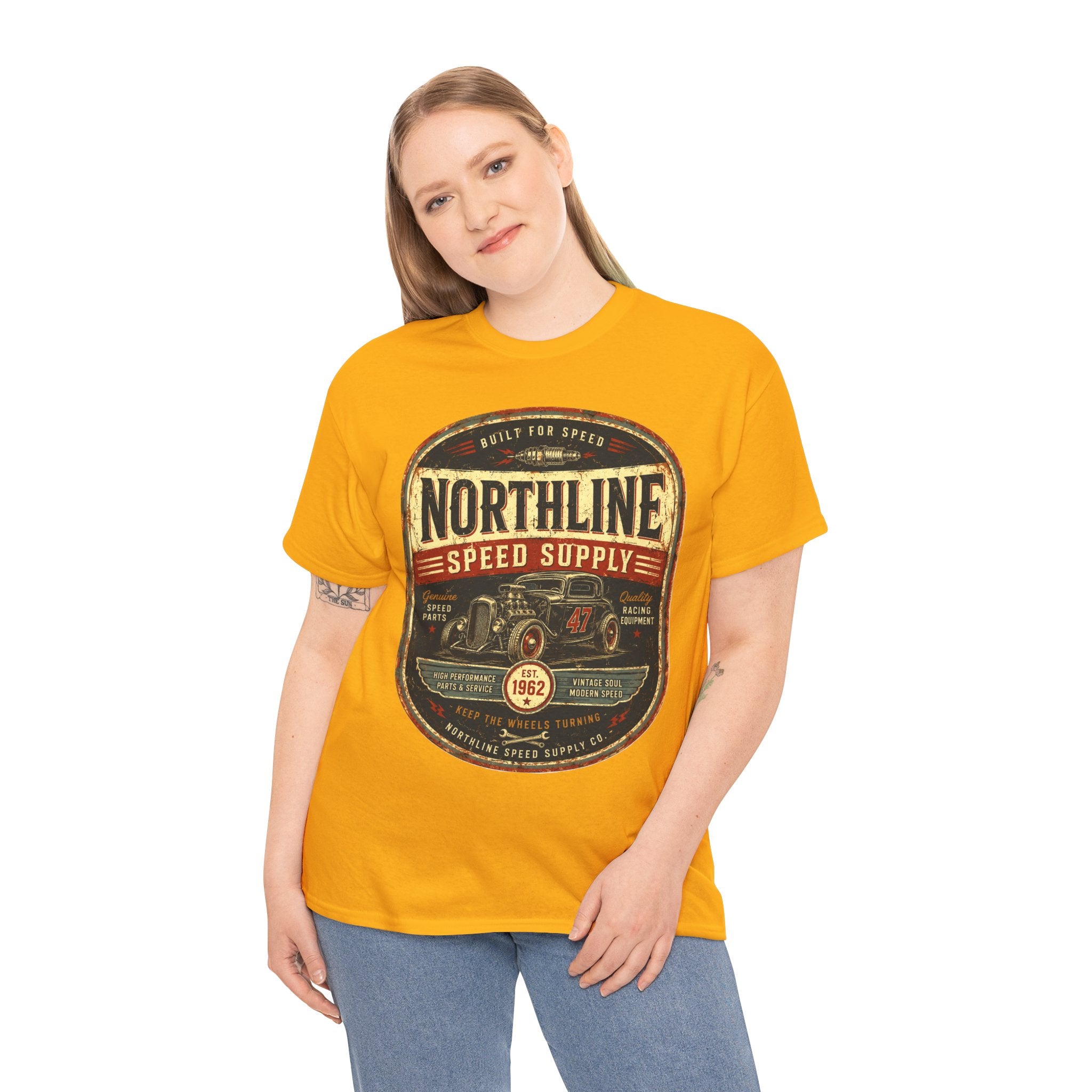 Northline Speed Supply Vintage Racing T-Shirt – Retro Hot Rod Automotive Graphic Tee for Car Enthusiasts