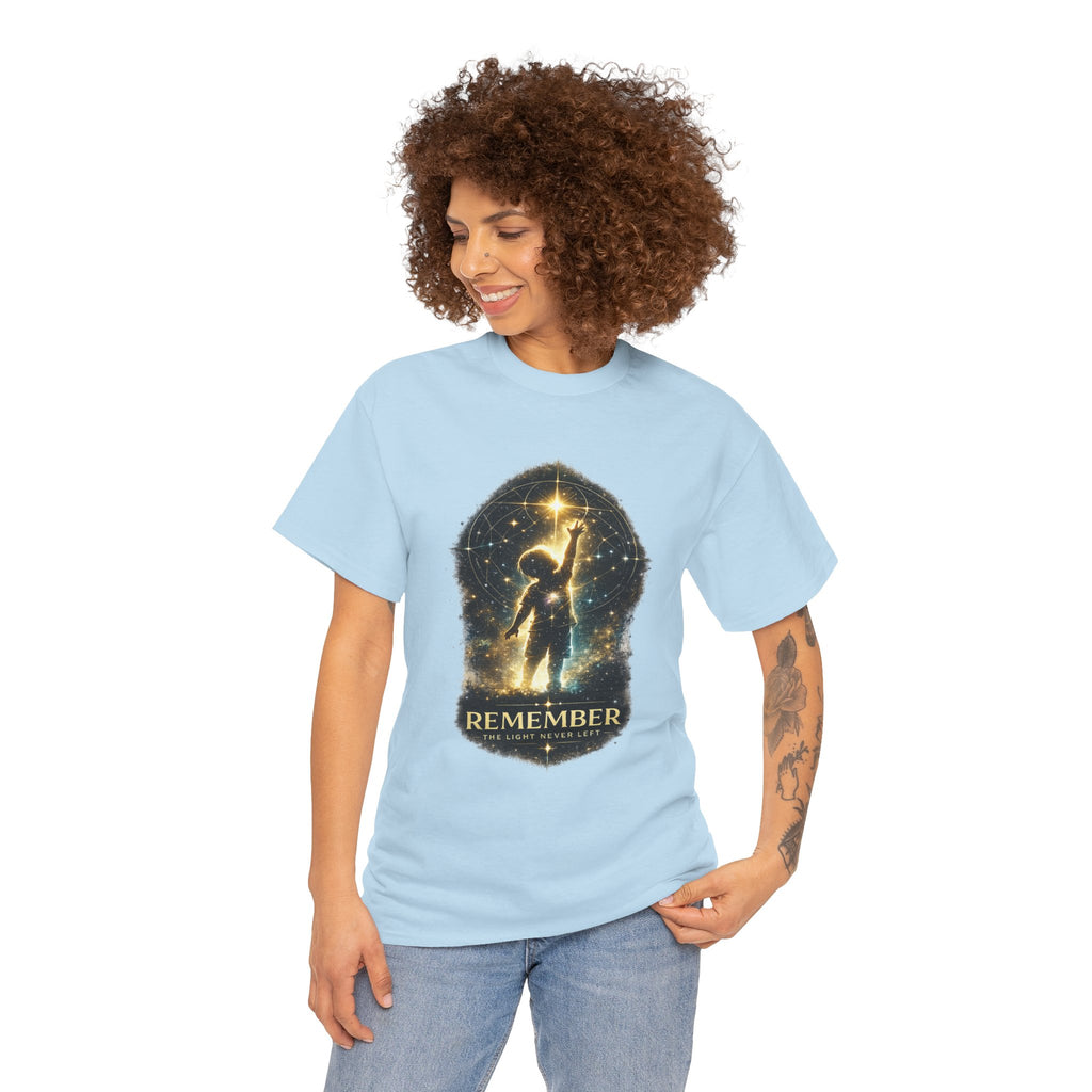 Remember The Light Never Left Shirt – Celestial Spiritual Awareness Graphic Tee