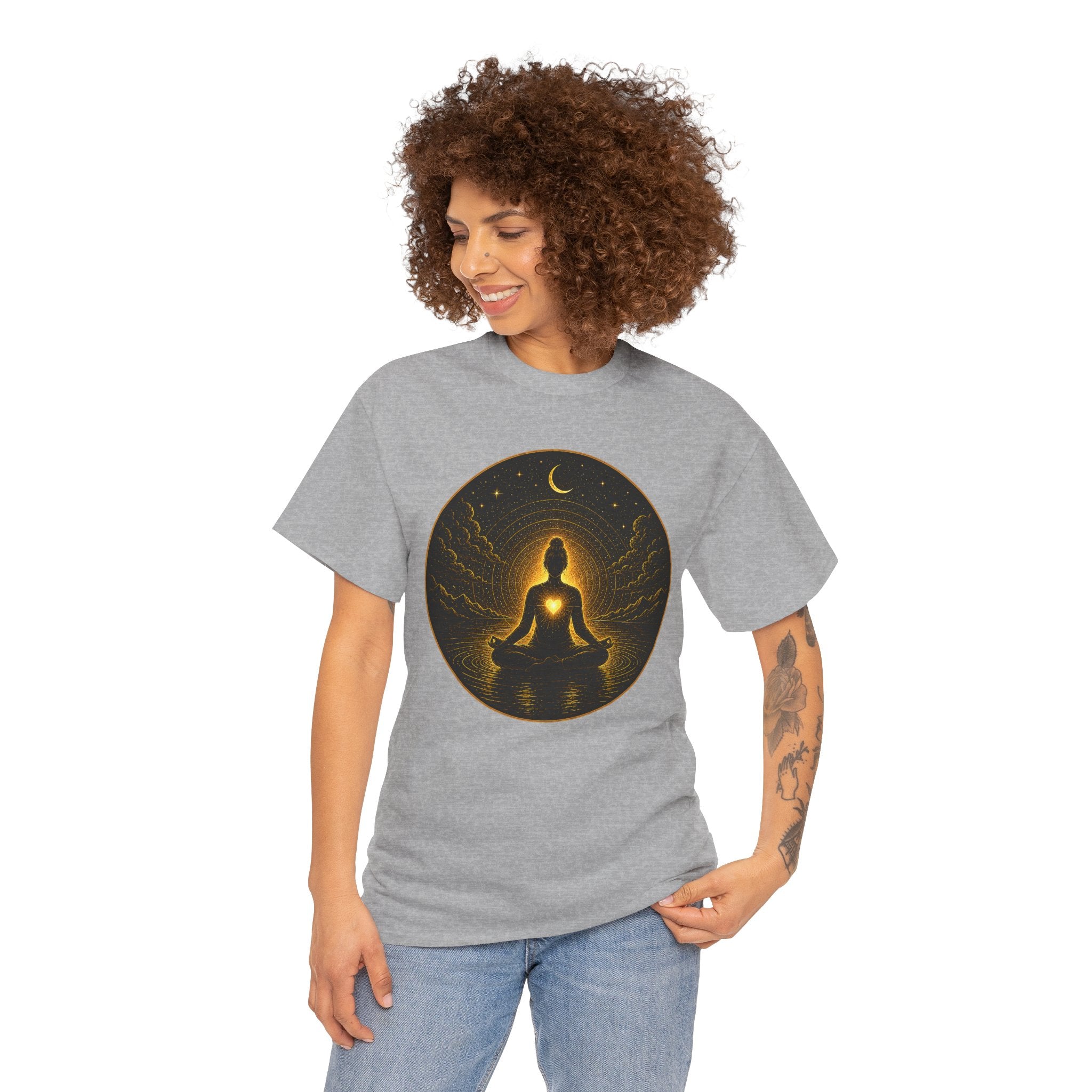 Empty Mind Full Heart Illustrated T-Shirt – Meditation Inner Light Graphic Tee