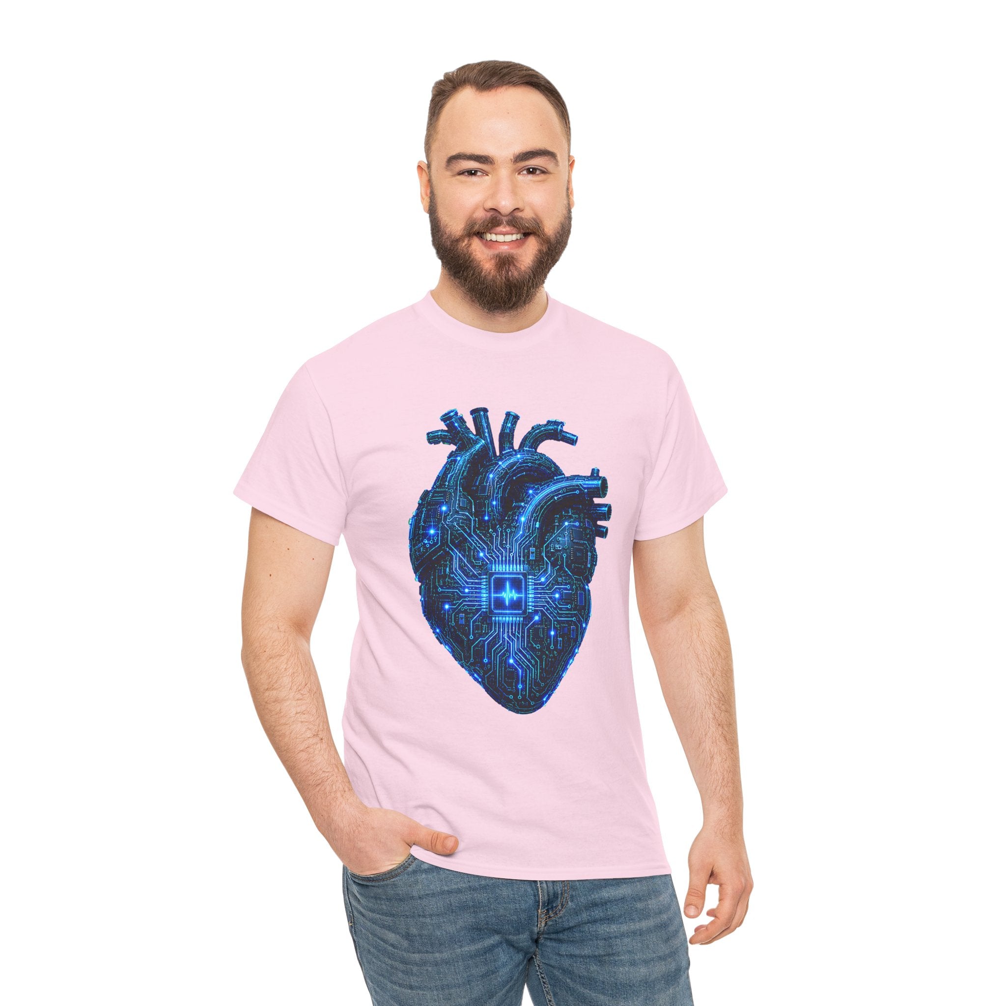 Synthetic Heart Cyberpunk Graphic T-Shirt | WildOrbit