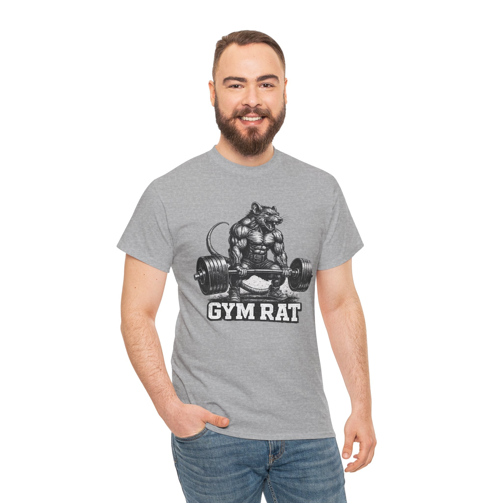 Gym Rat T-Shirt – Muscular Rat Deadlift Weightlifting Graphic Tee