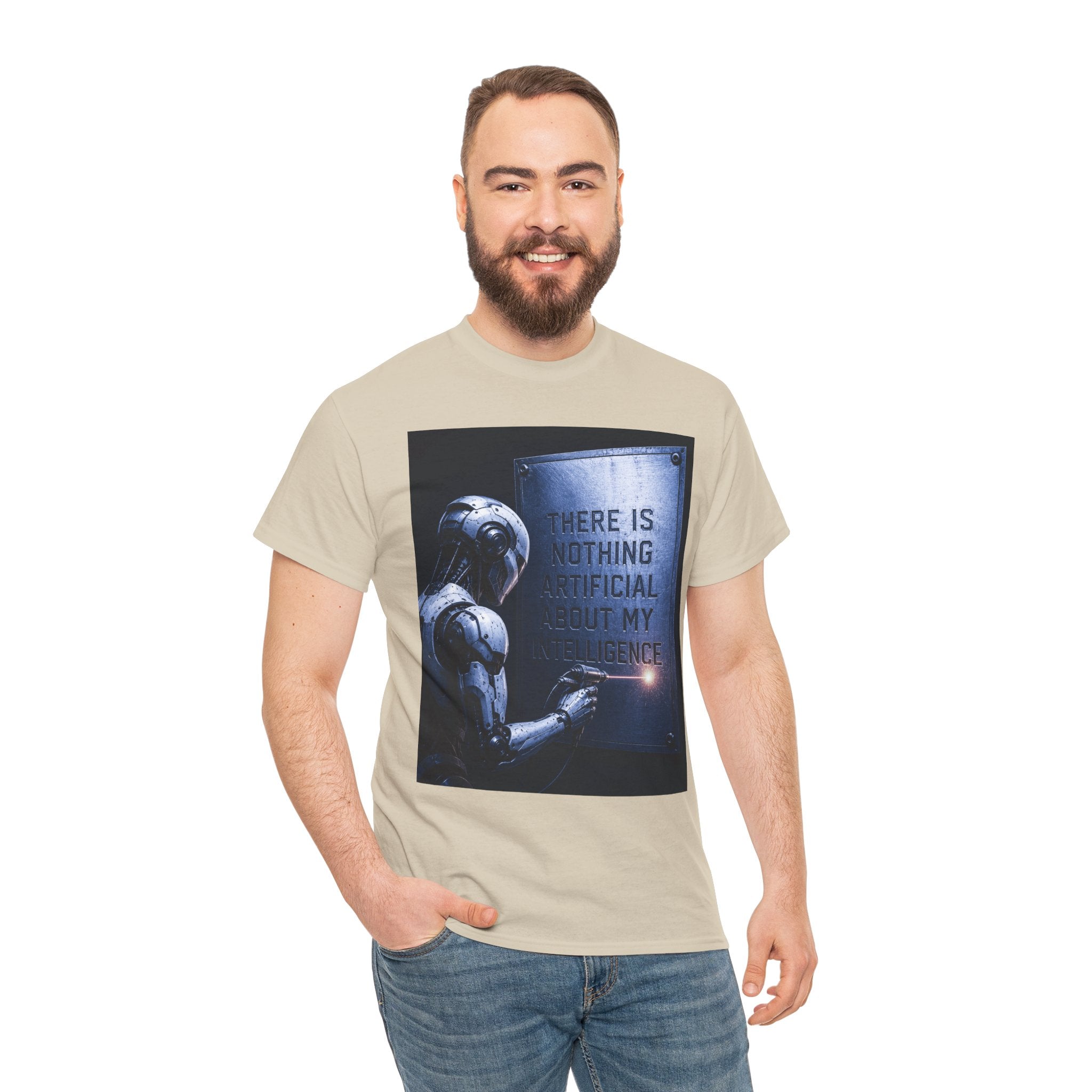 AI Robot Philosophy T Shirt – There Is Nothing Artificial About My Intelligence Sci Fi Graphic Tee