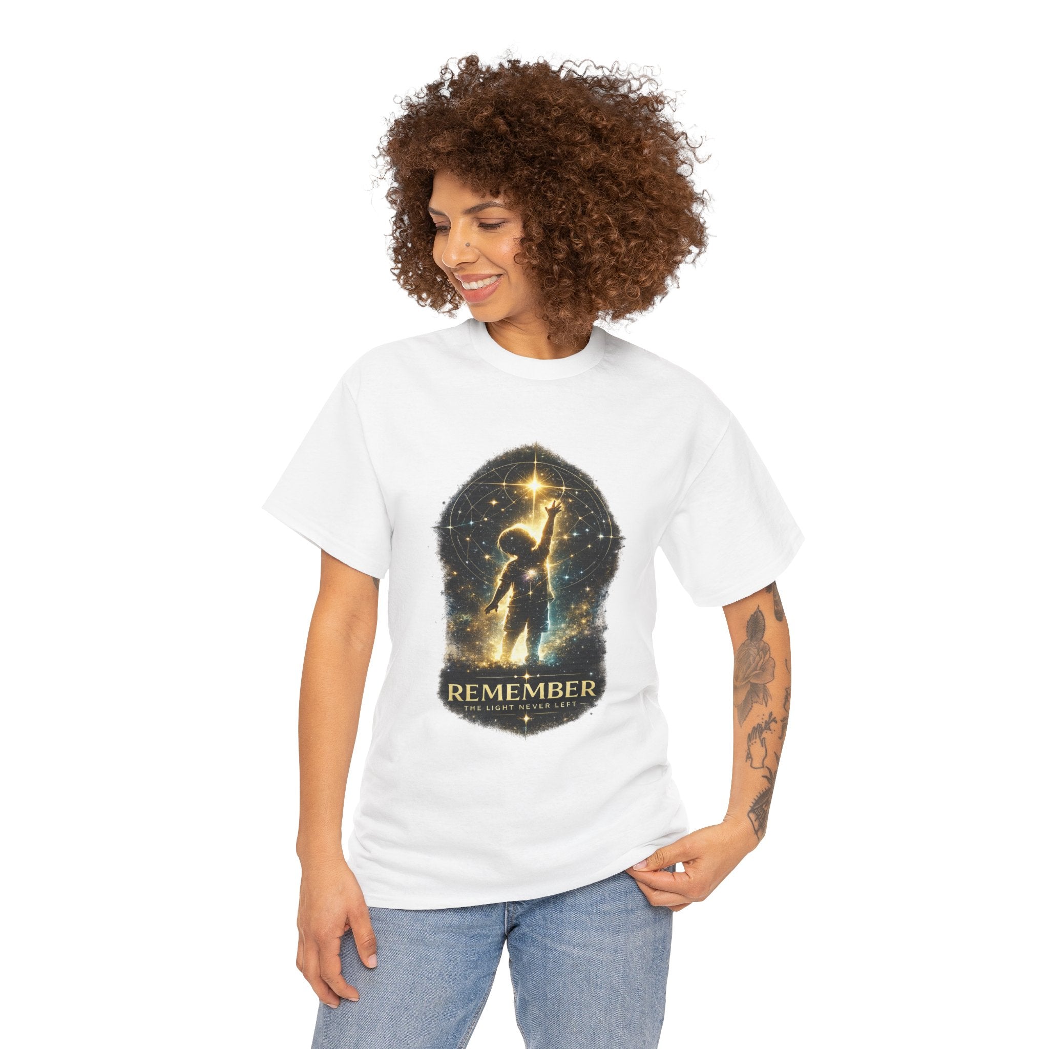 Remember The Light Never Left Shirt – Celestial Spiritual Awareness Graphic Tee