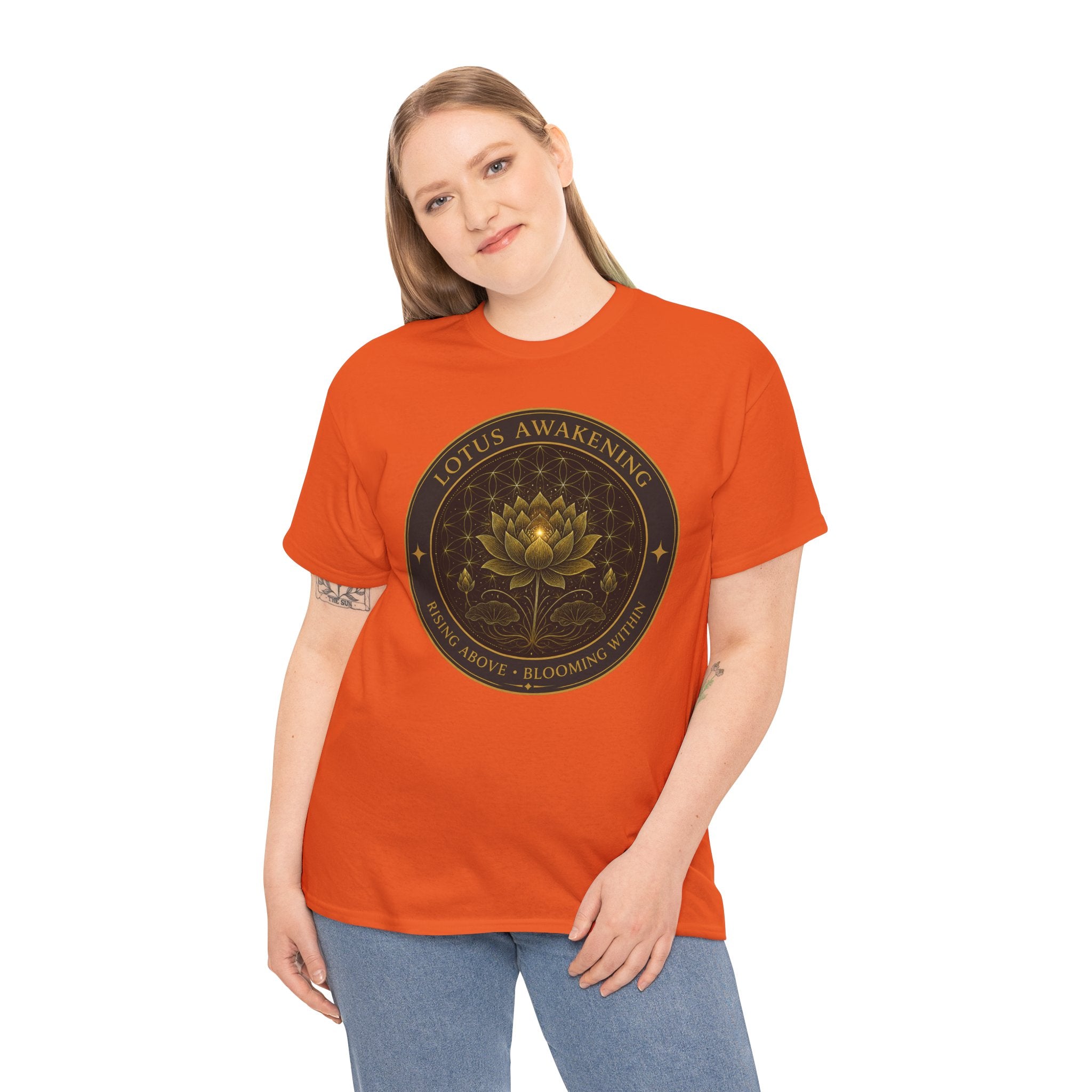 Lotus Awakening T-Shirt – Sacred Geometry Flower of Life Graphic Tee