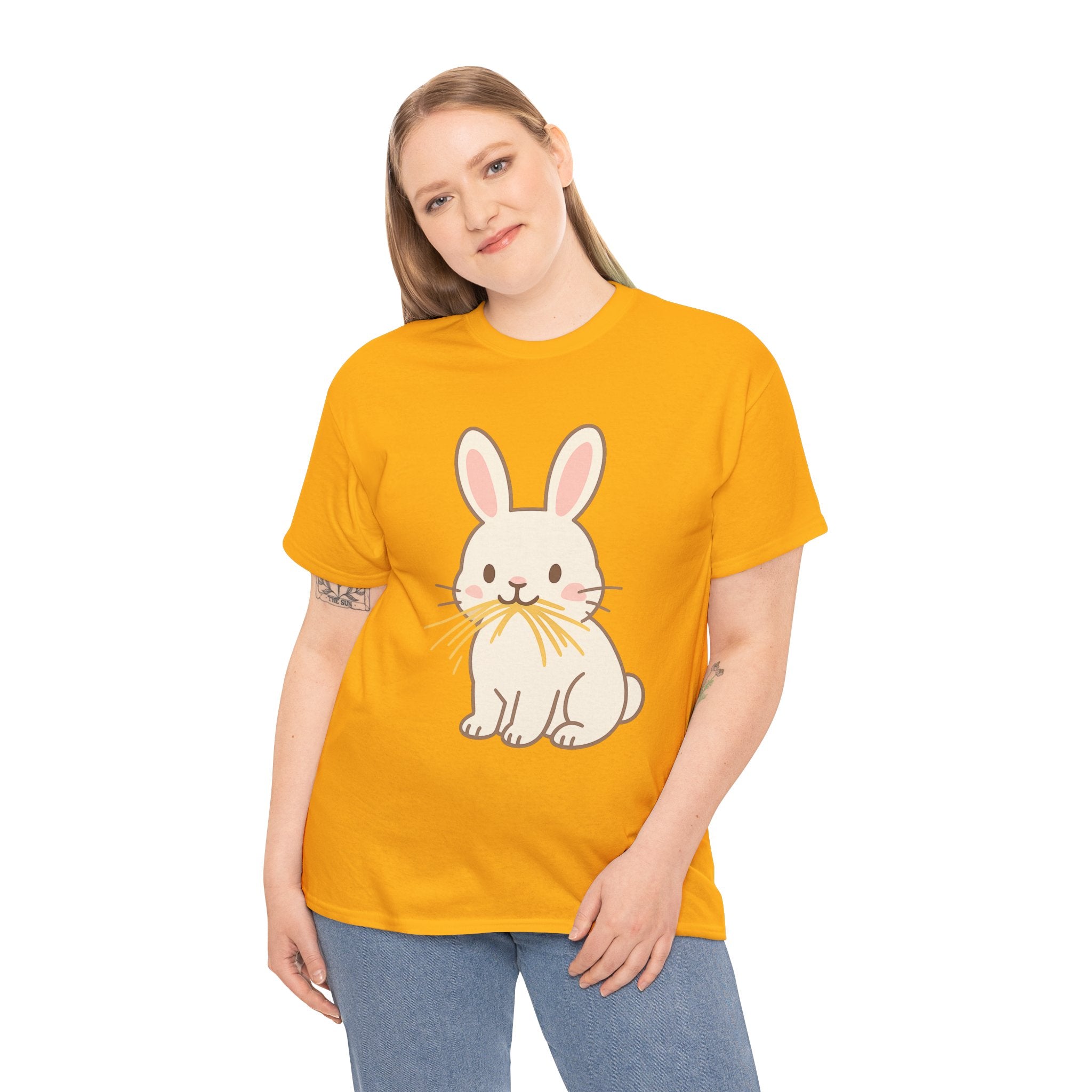 Cute Bunny Eating Hay T Shirt – Adorable Cartoon Rabbit Graphic Tee