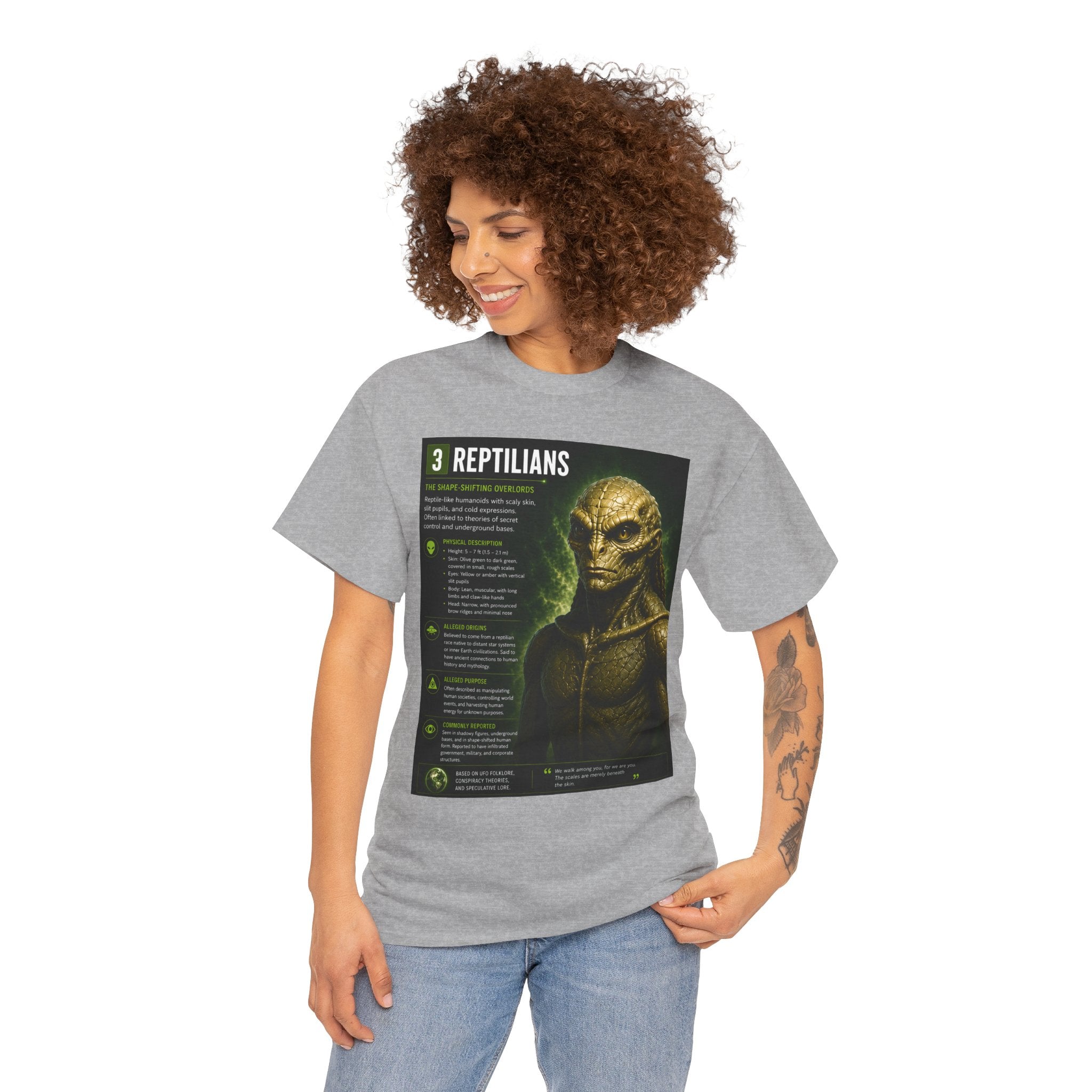 Reptilian Alien T-Shirt – Ancient Aliens UFO Informational Graphic Tee