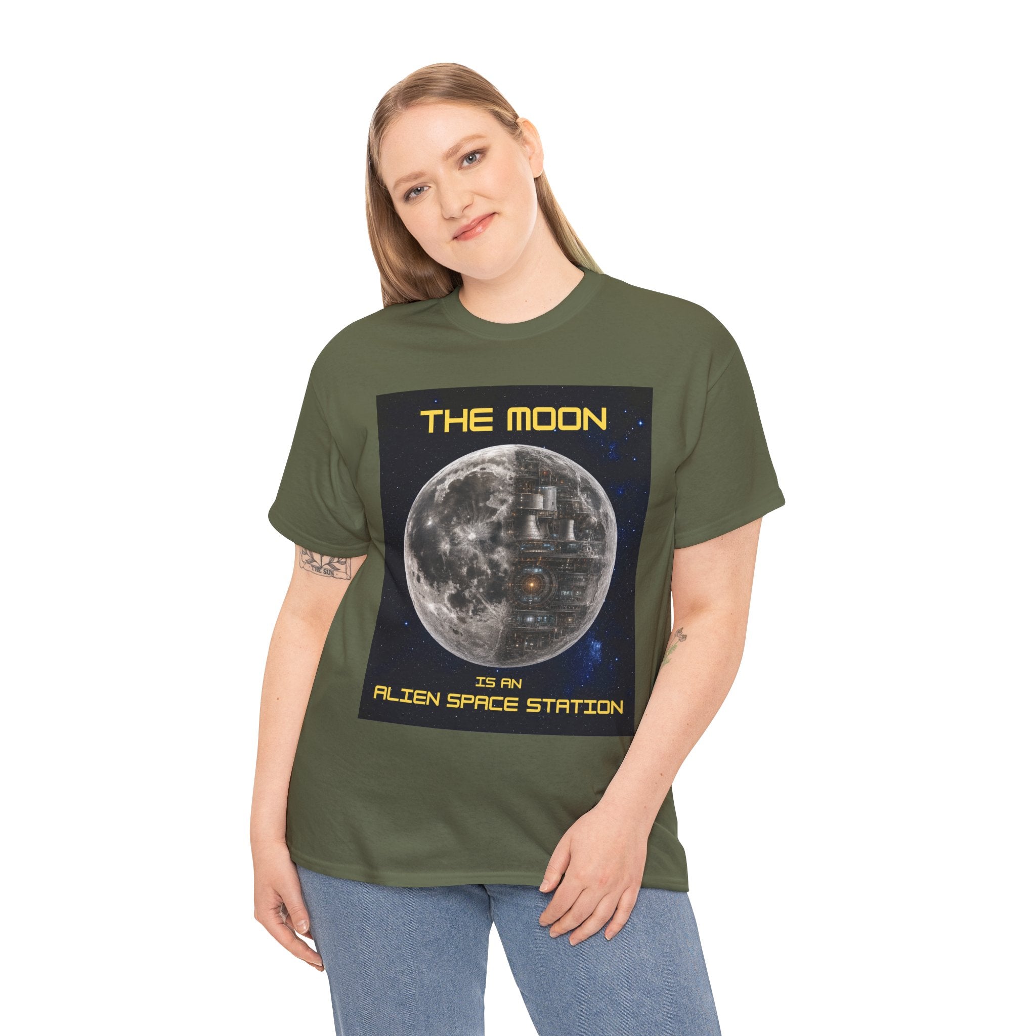 The Moon Is an Alien Space Station T-Shirt – UFO Conspiracy Space Graphic Tee