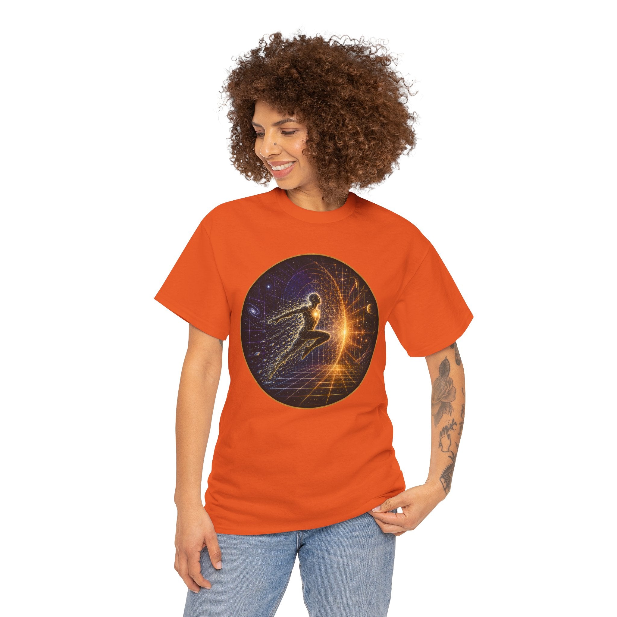 Quantum Leap Illustrated T-Shirt – Cosmic Transformation Graphic Tee