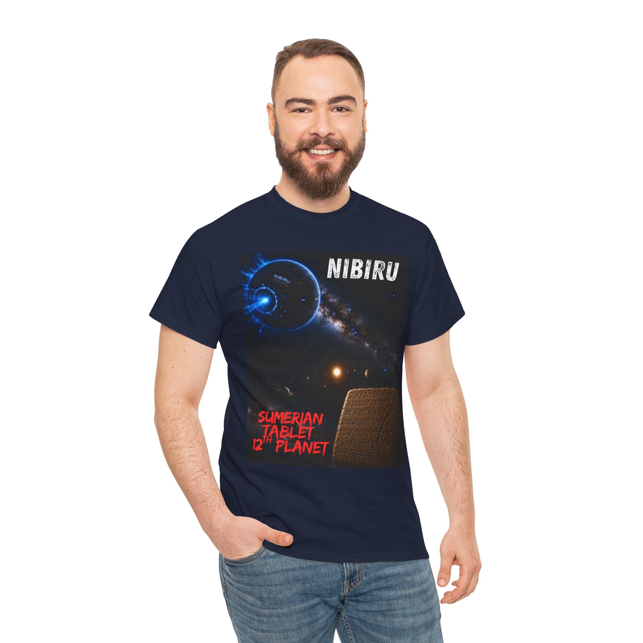 Nibiru 12th Planet T Shirt – Ancient Alien Sumerian Tablet Sci Fi Graphic Tee