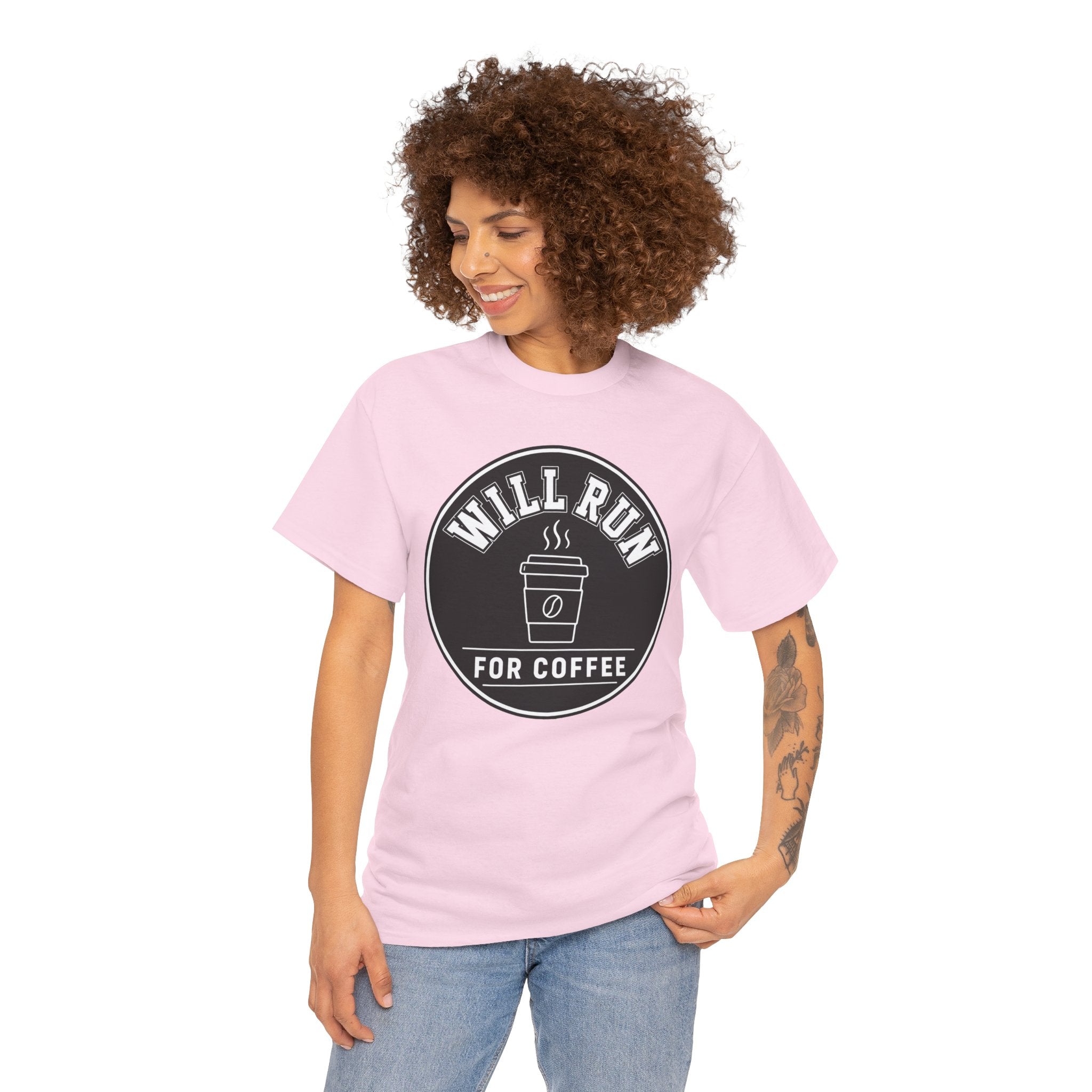 Will Run For Coffee T-Shirt – Funny Coffee Lover Running Graphic Tee