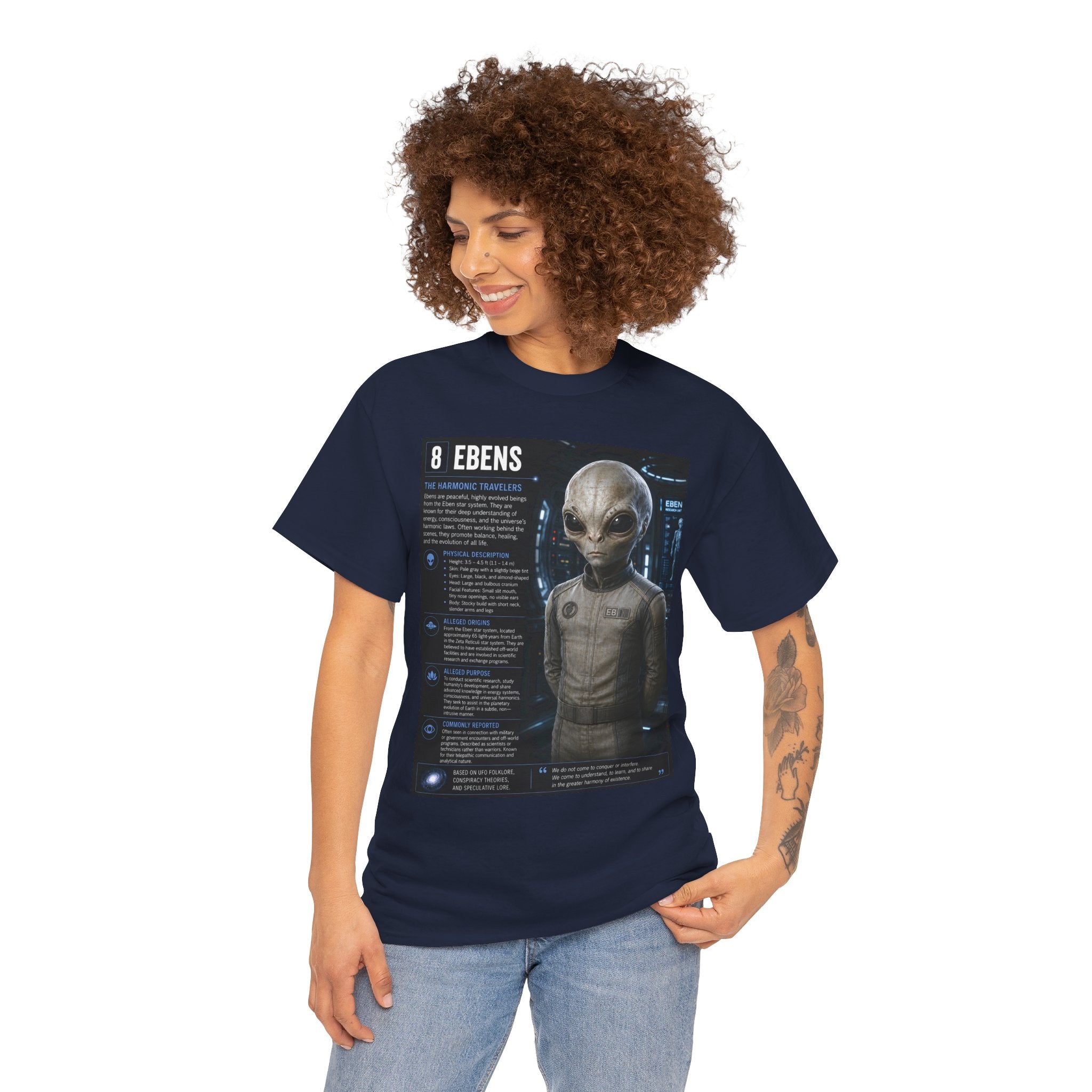 Ebens Alien Species Guide T-Shirt – Ancient Aliens Sci-Fi Graphic Tee for UFO Fans