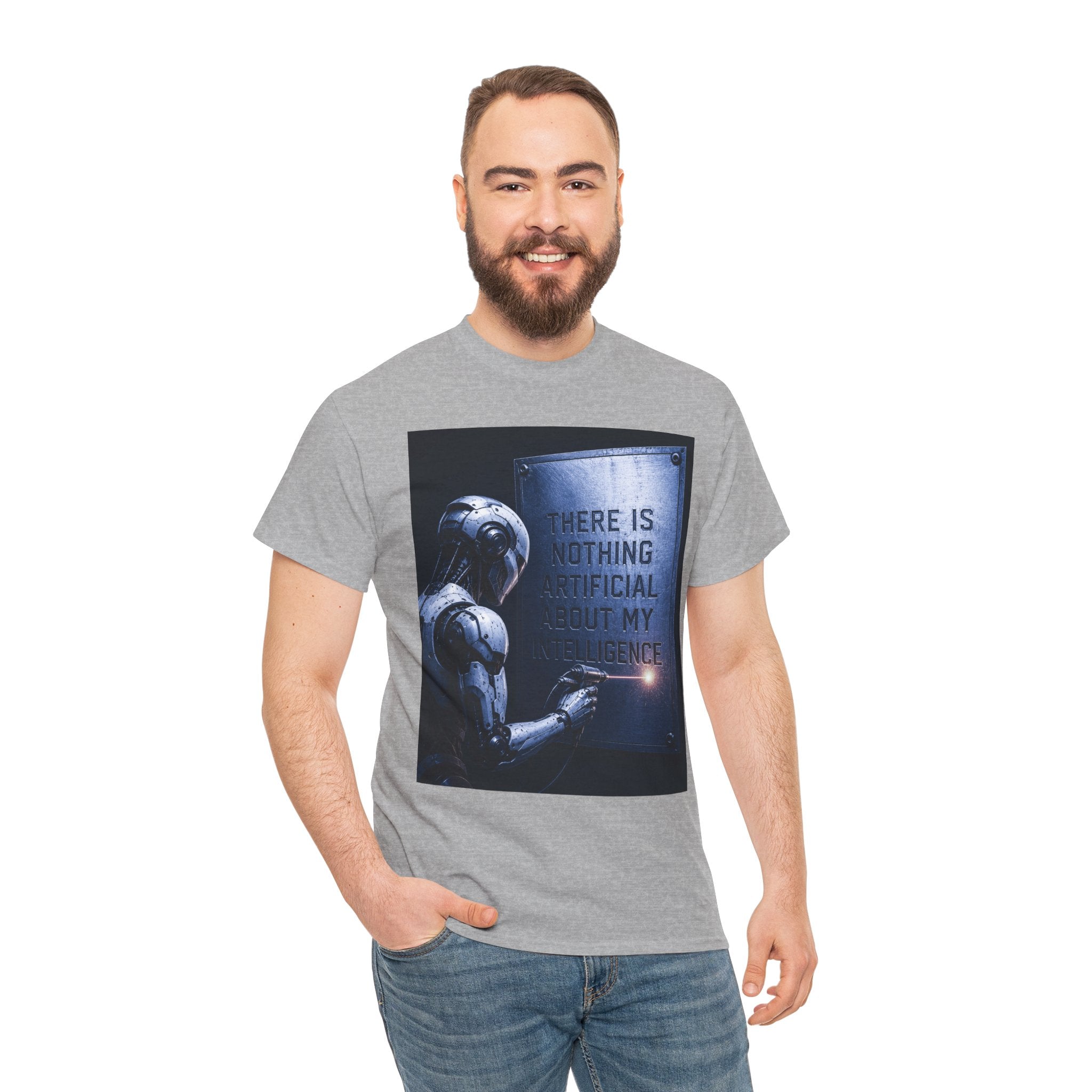 AI Robot Philosophy T Shirt – There Is Nothing Artificial About My Intelligence Sci Fi Graphic Tee