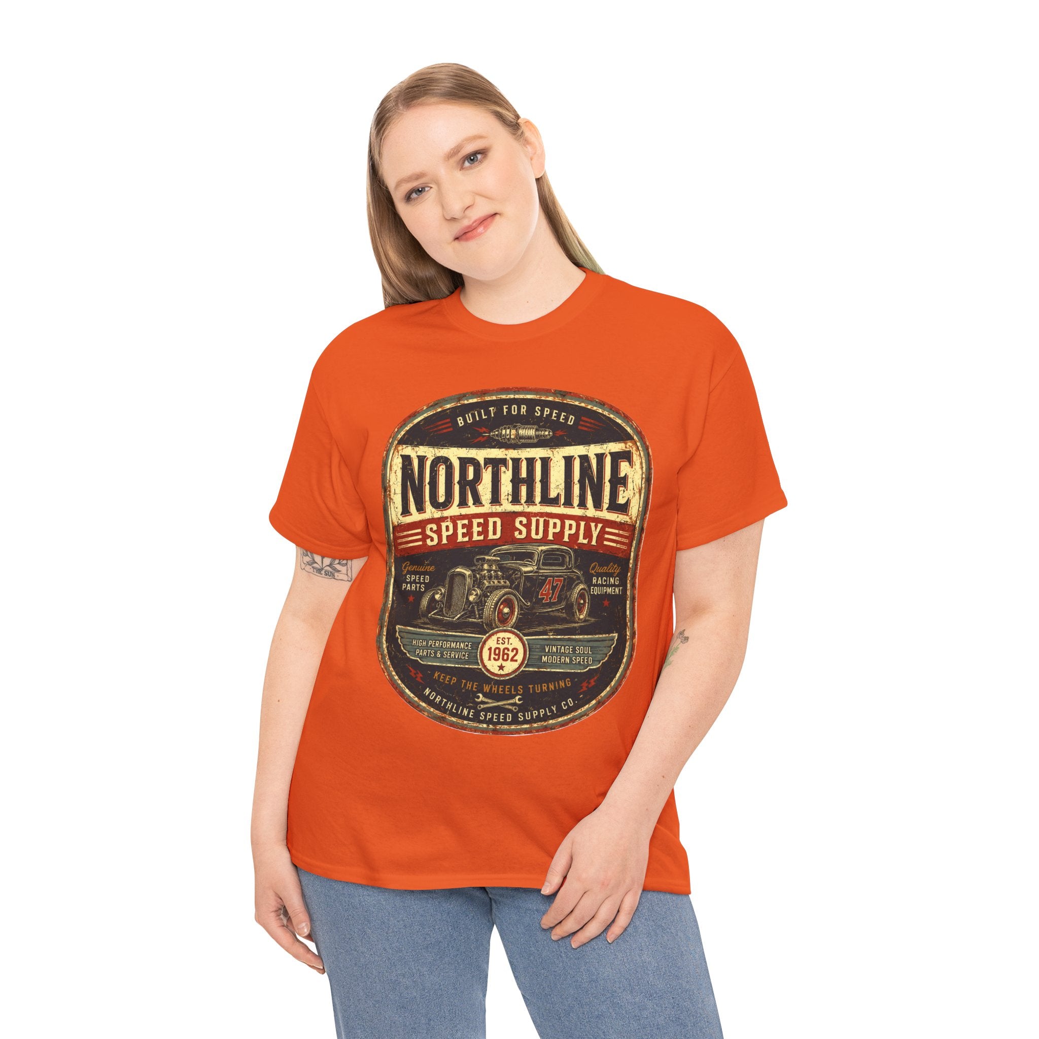 Northline Speed Supply Vintage Racing T-Shirt – Retro Hot Rod Automotive Graphic Tee for Car Enthusiasts