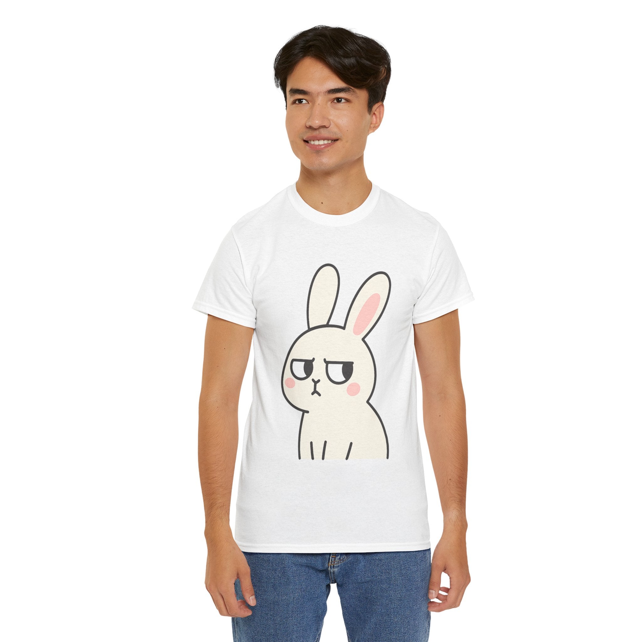 Cute Grumpy Bunny T Shirt – Funny Cartoon Rabbit Graphic Tee