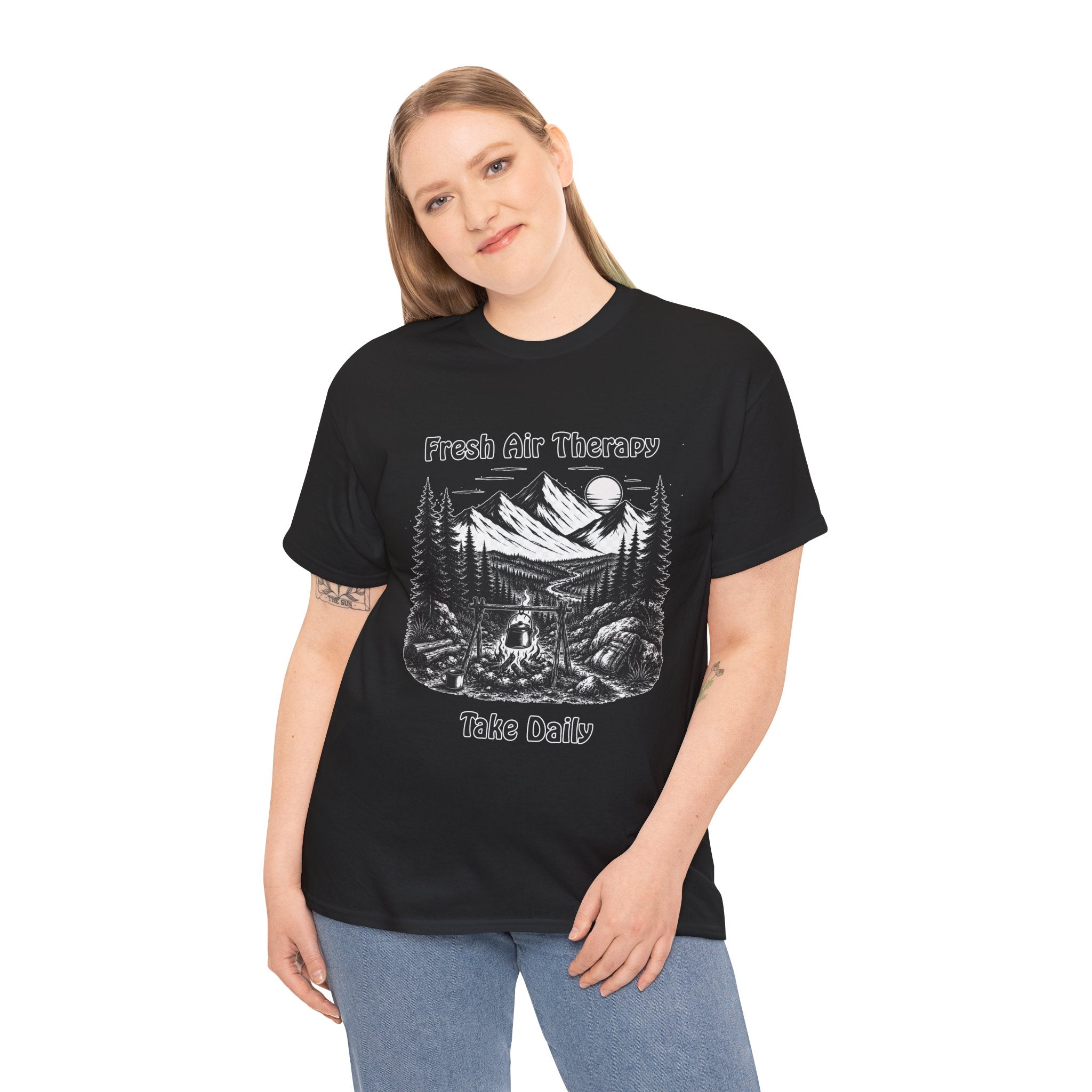 Fresh Air Therapy T Shirt – Outdoor Adventure Camping Hiking Graphic Tee