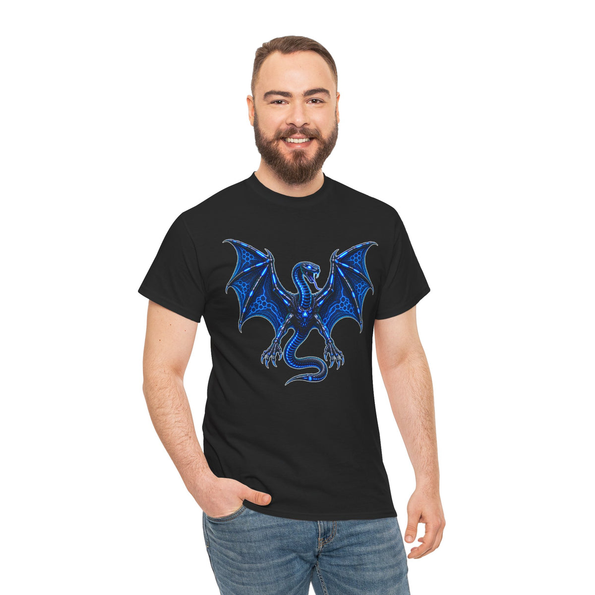 Snake-Headed Bat Cyberpunk Graphic T-Shirt | WildOrbit