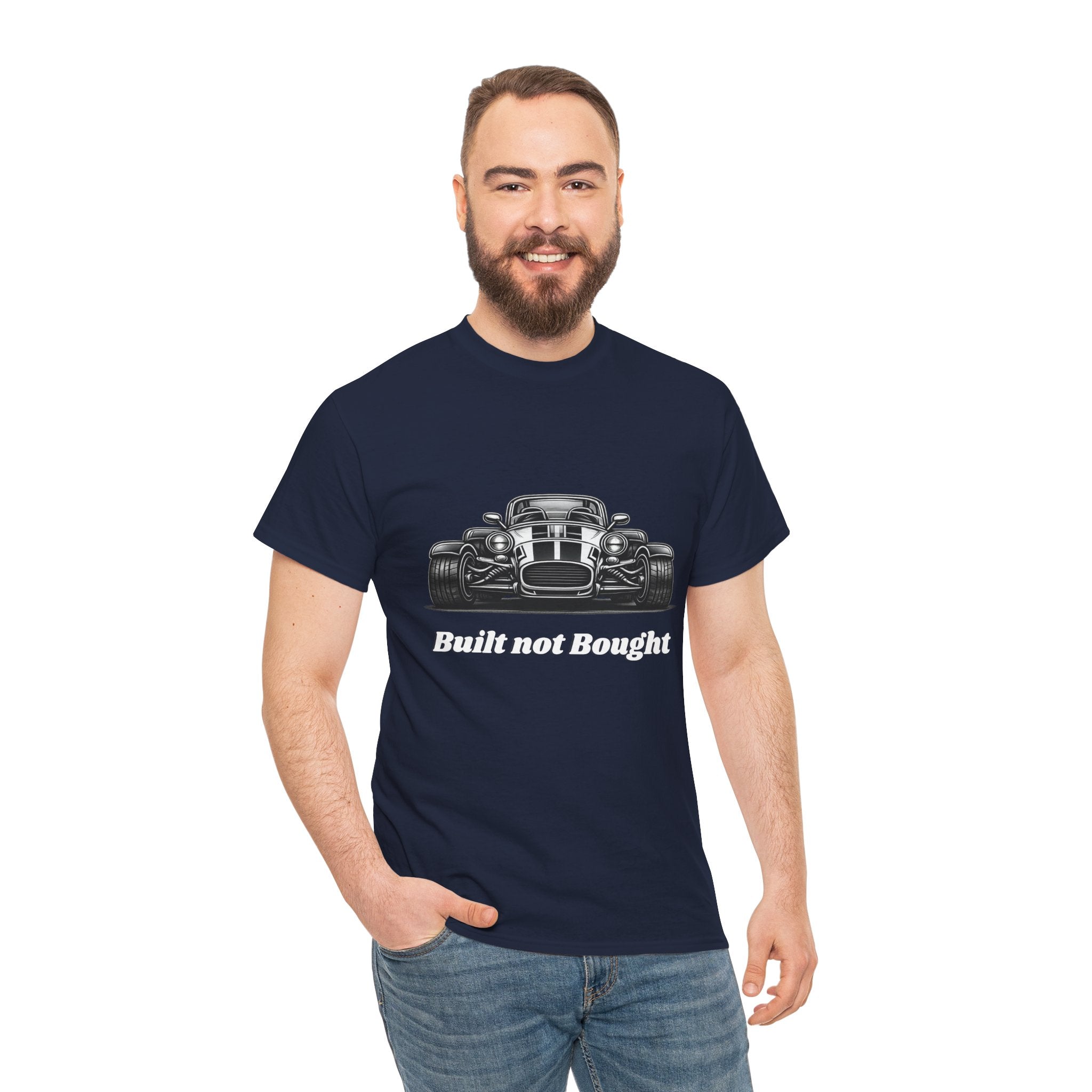 Built Not Bought Car T Shirt – Retro Kit Car Mechanic Graphic Tee for Auto Enthusiasts