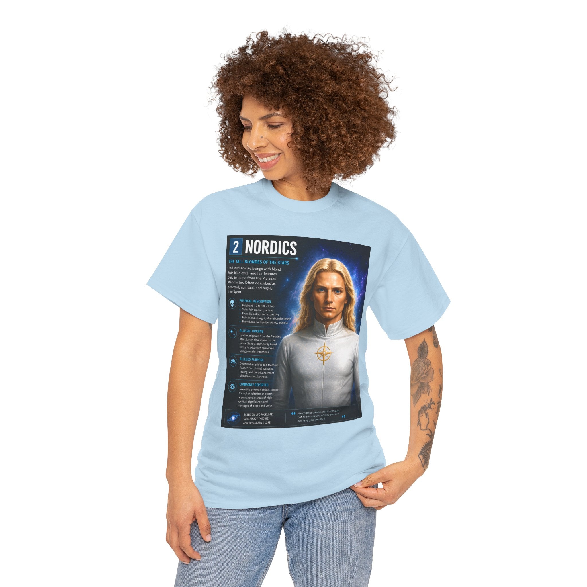 Nordic Alien T-Shirt – Ancient Aliens “Nordics” UFO Informational Graphic Tee