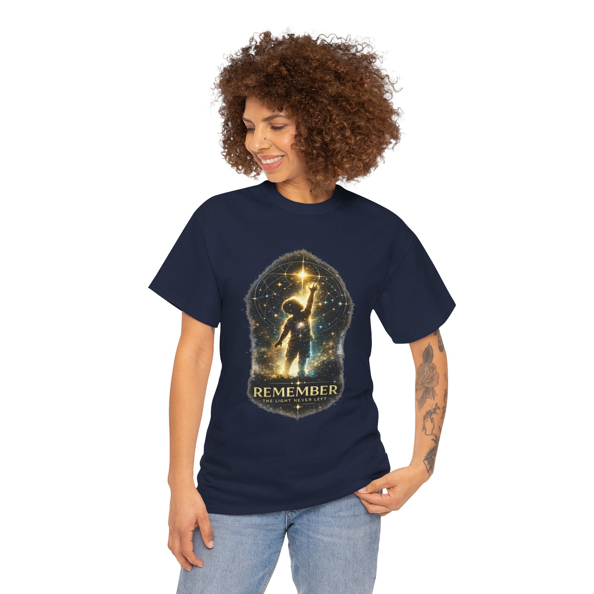 Remember The Light Never Left Shirt – Celestial Spiritual Awareness Graphic Tee