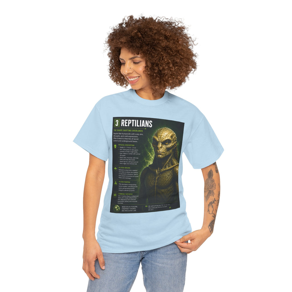 Reptilian Alien T-Shirt – Ancient Aliens UFO Informational Graphic Tee