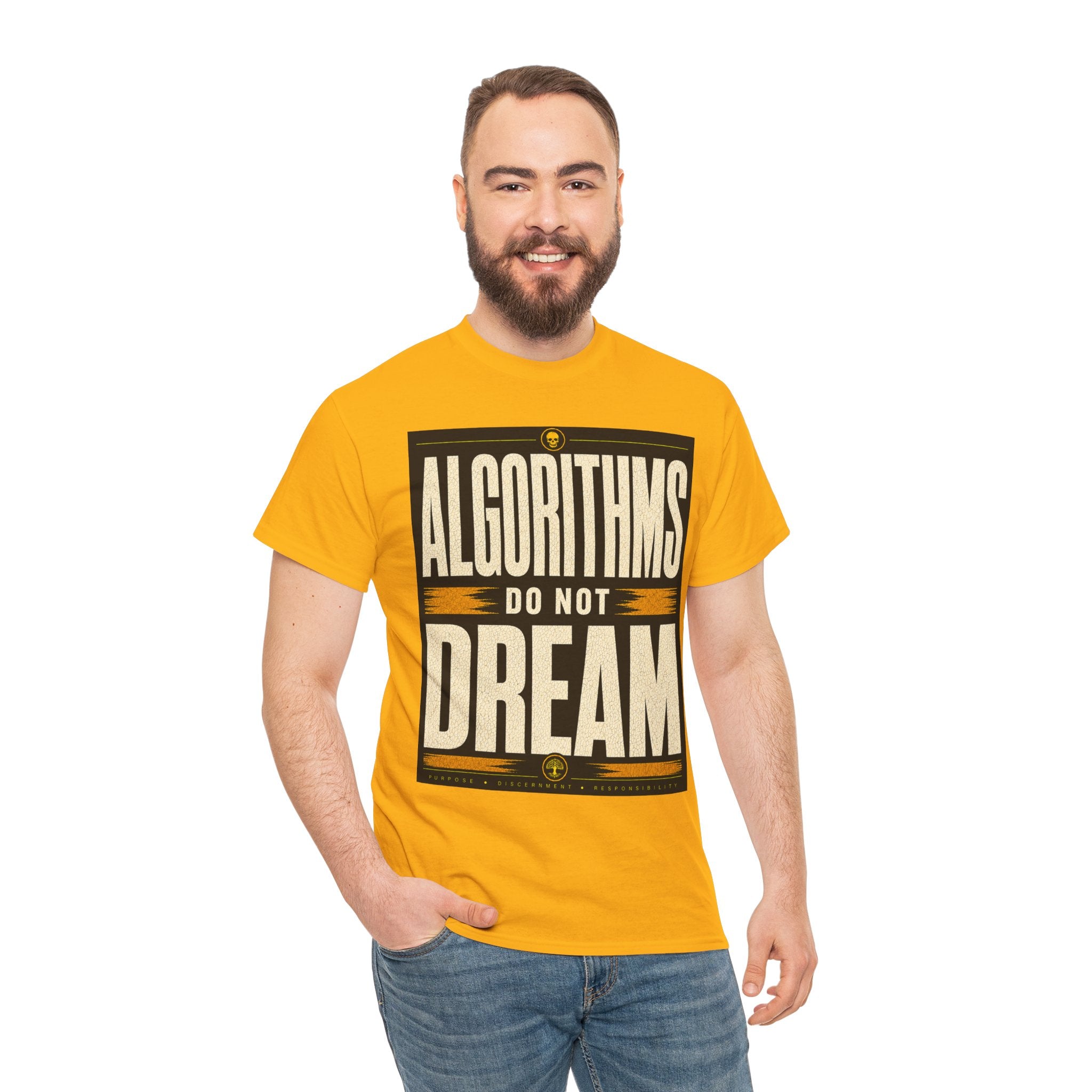 Algorithms Do Not Dream T Shirt – Retro AI Philosophy Graphic Tee
