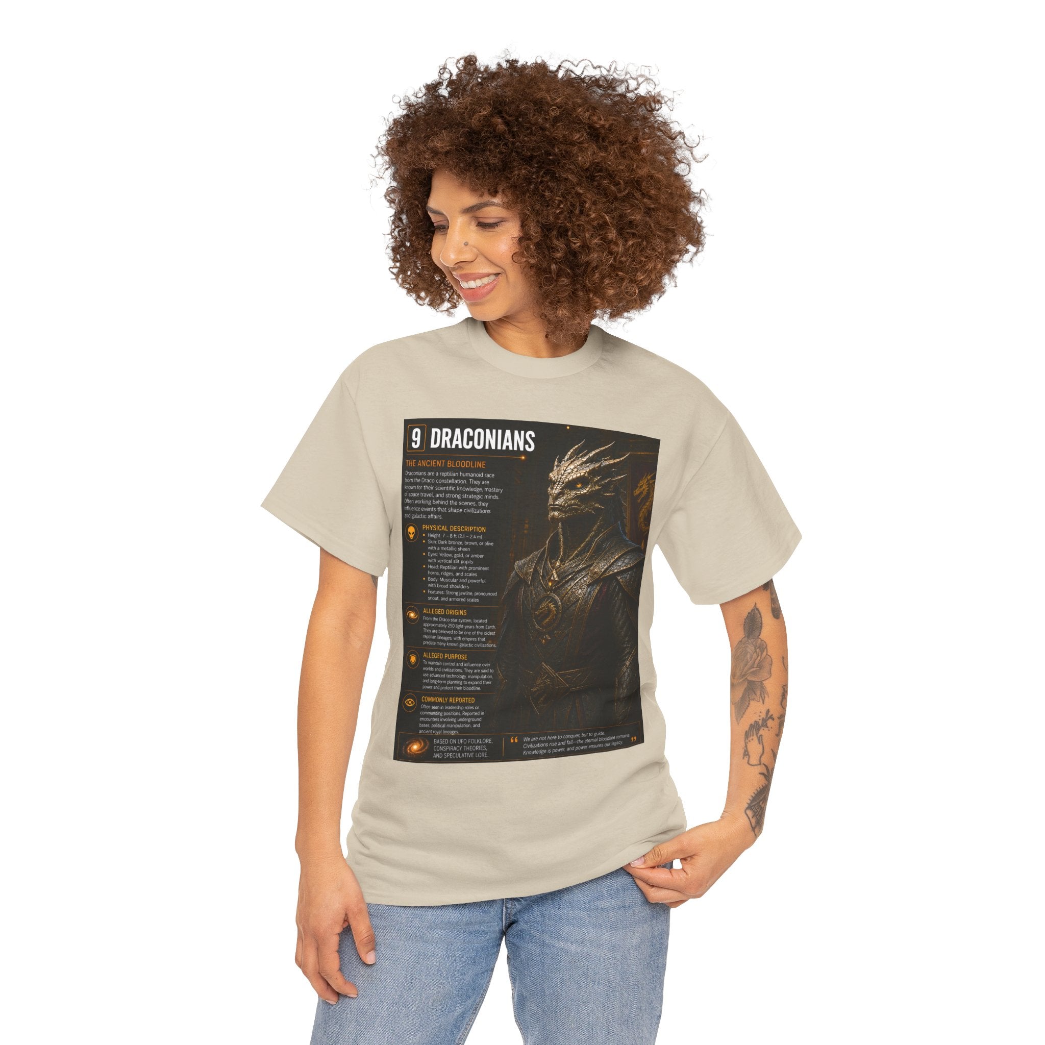 Draconian Alien Species Guide Shirt – Ancient Reptilian Extraterrestrial Graphic Tee