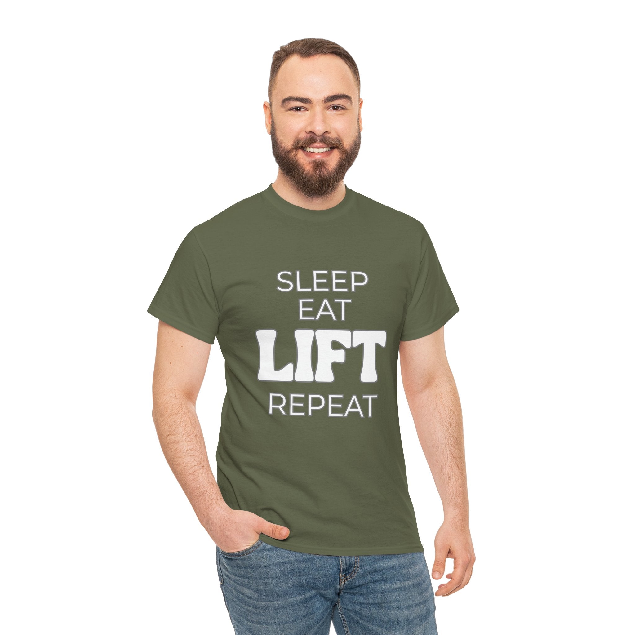 Sleep Eat Lift Repeat T-Shirt | Powerlifting Gym Shirt | Weightlifting Gift for Men