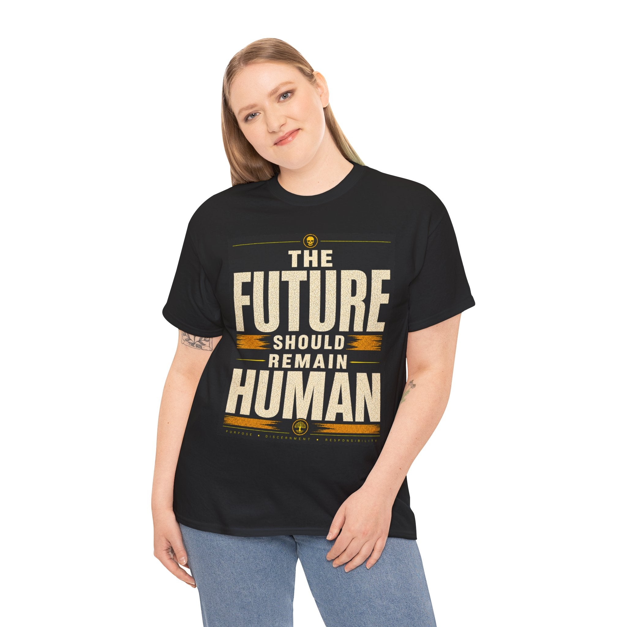 The Future Should Remain Human T Shirt – Retro Anti AI Philosophy Graphic Tee