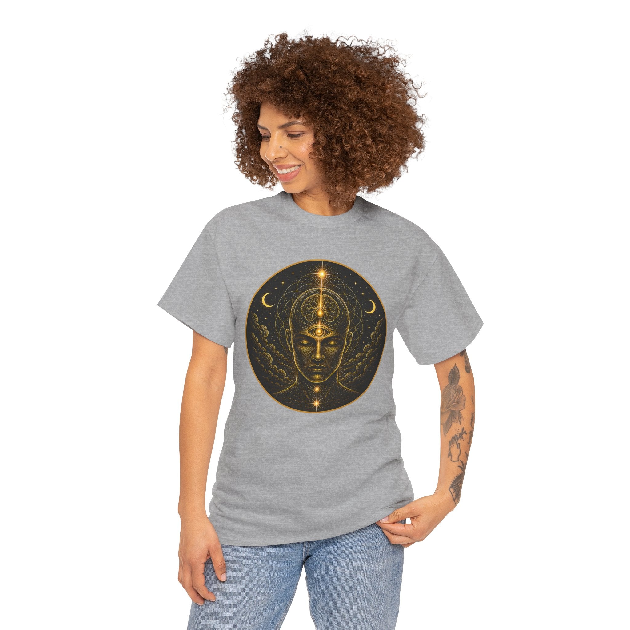Pineal Awakening Illustrated T-Shirt – Third Eye Sacred Geometry Graphic Tee