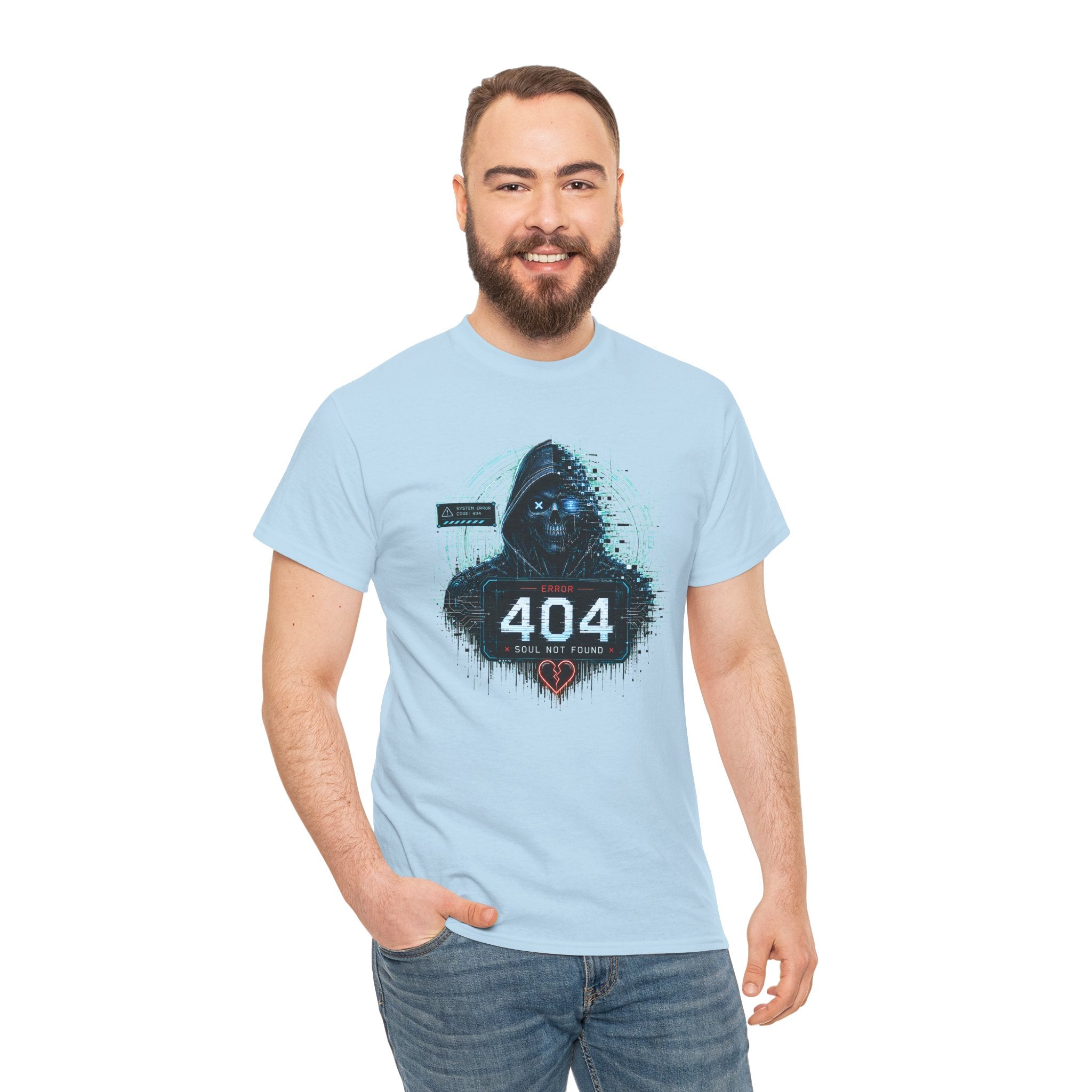 Error 404 Soul Not Found Cyberpunk T-Shirt | WildOrbit