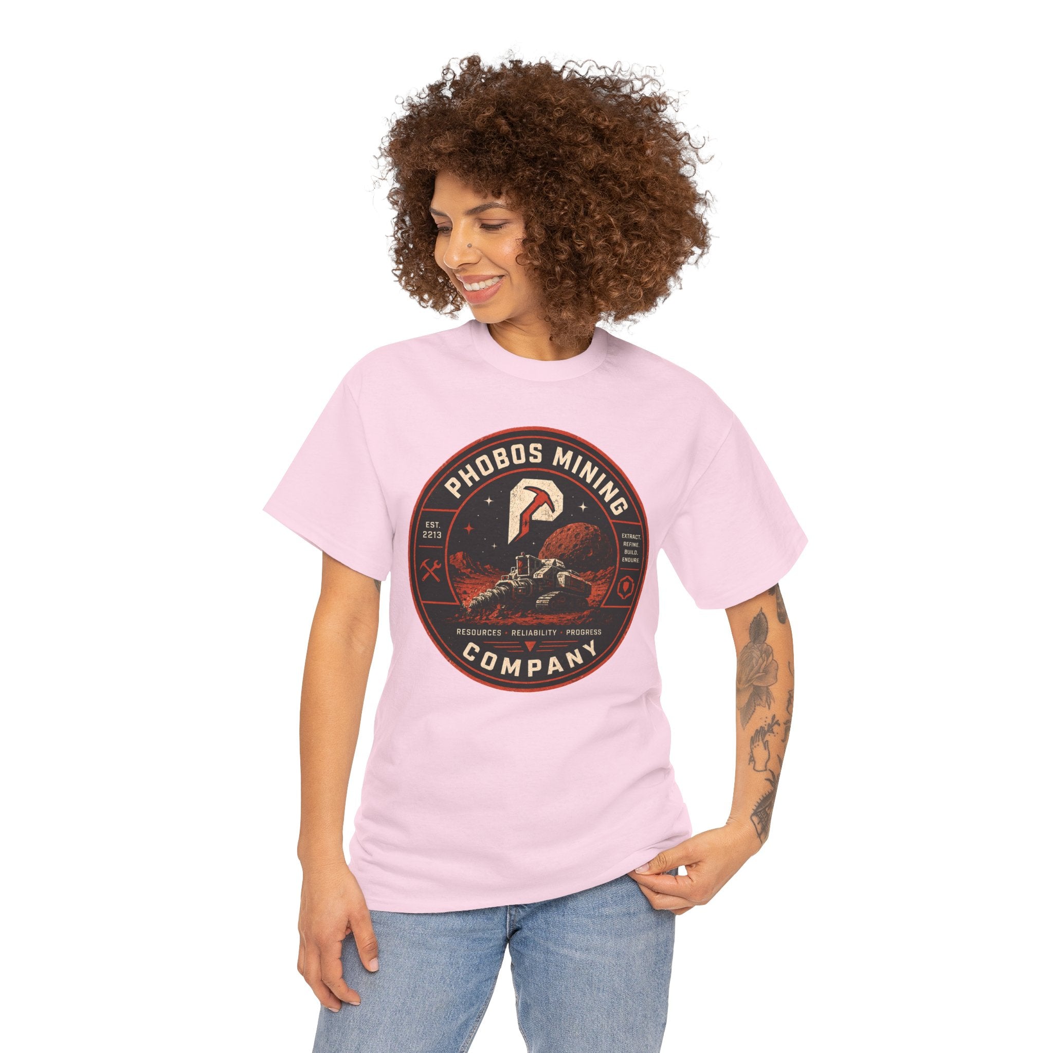 Phobos Mining Company T Shirt – Retro Sci Fi Space Mining Graphic Tee