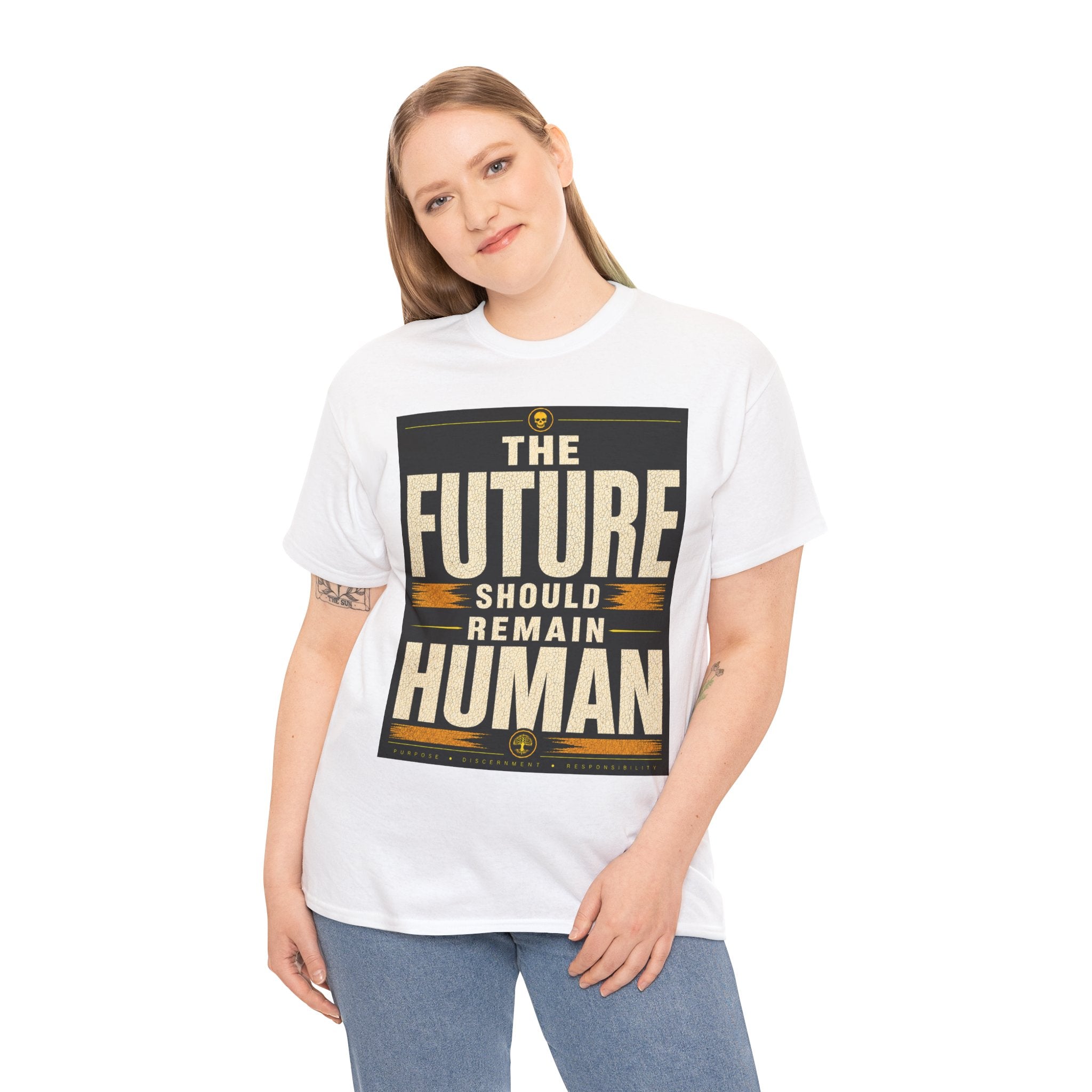 The Future Should Remain Human T Shirt – Retro Anti AI Philosophy Graphic Tee