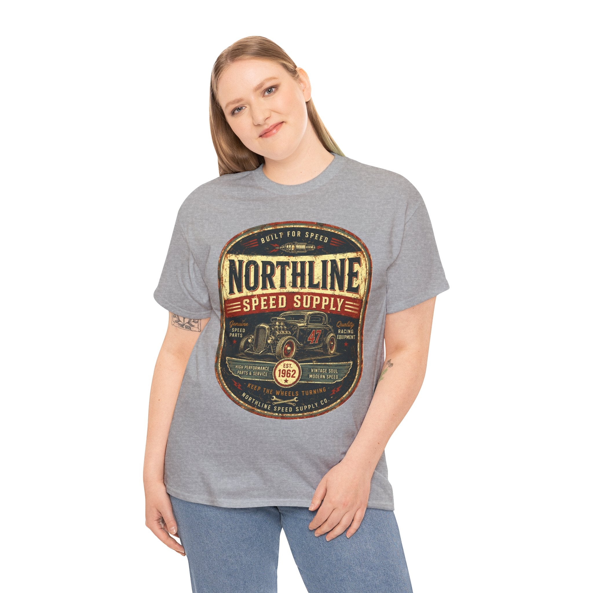 Northline Speed Supply Vintage Racing T-Shirt – Retro Hot Rod Automotive Graphic Tee for Car Enthusiasts