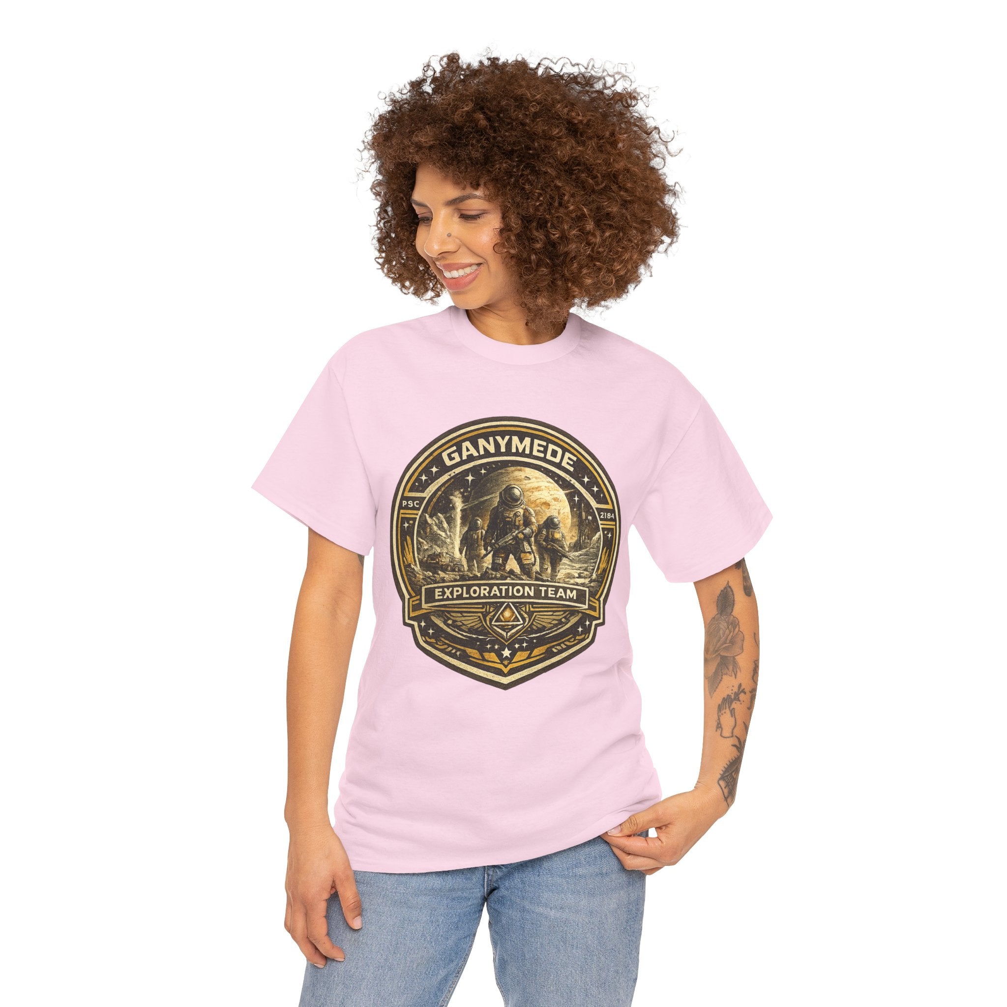 Ganymede Exploration Team T Shirt – Retro Sci Fi Space Mission Graphic Tee
