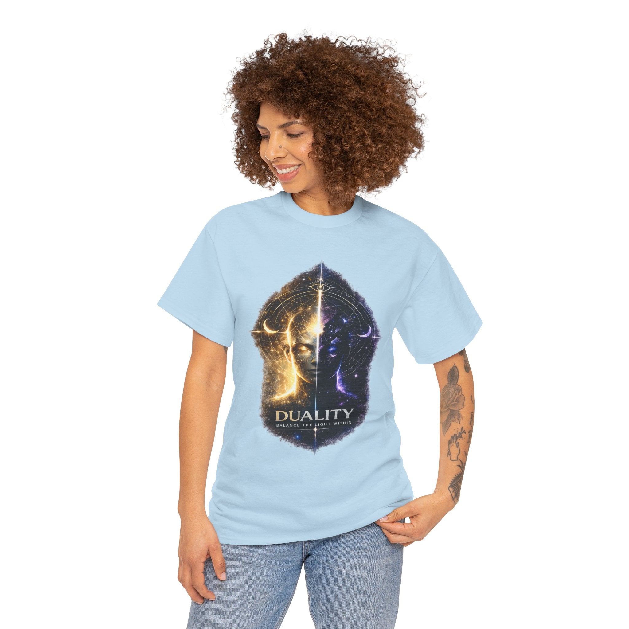 Duality Balance The Light Within T Shirt – Spiritual Meditation Cosmic Graphic Tee