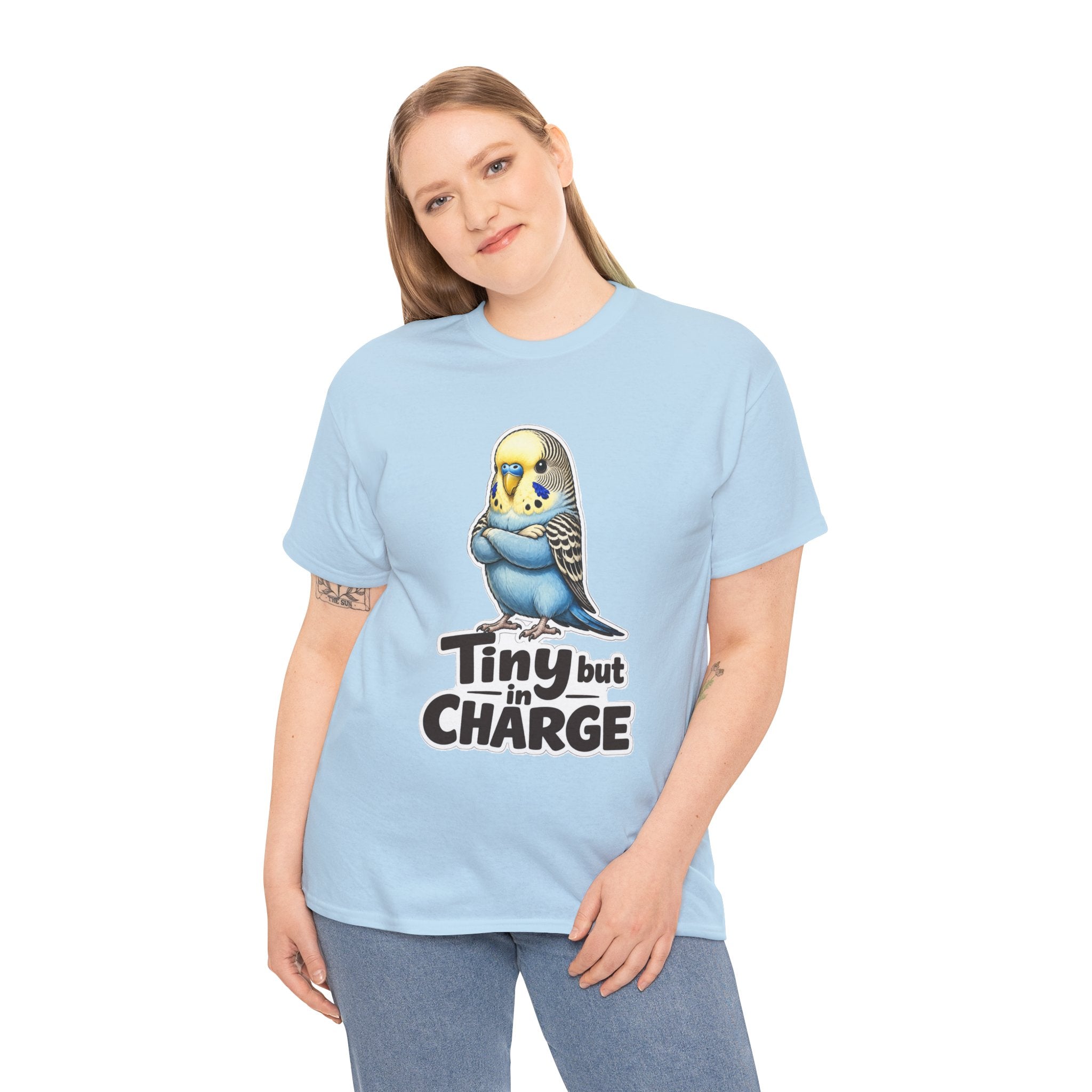 Budgie Tiny But In Charge Graphic T-Shirt | WildOrbit
