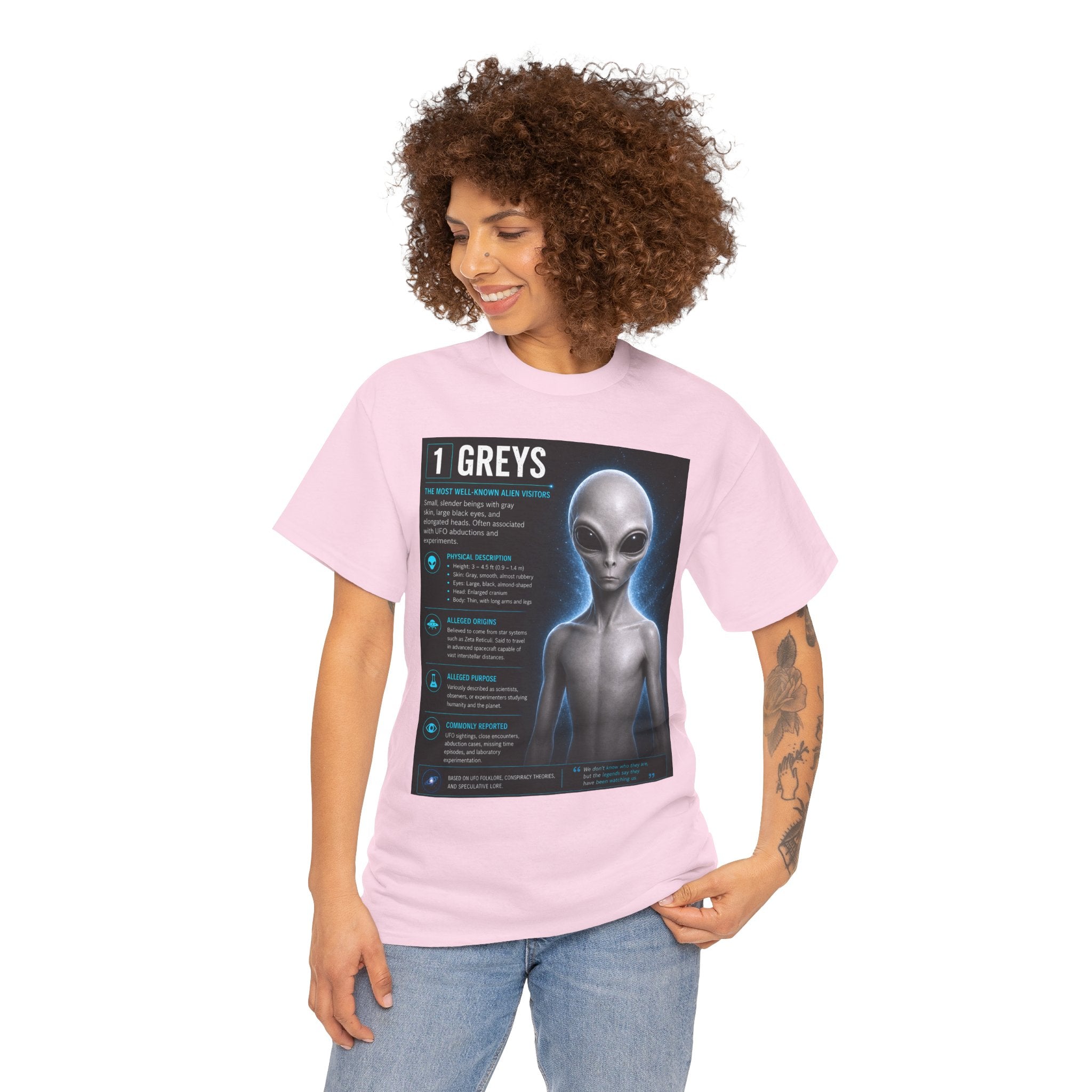 Grey Alien Species Guide T-Shirt – Vintage UFO Conspiracy Graphic Tee | Ancient Aliens Shirt