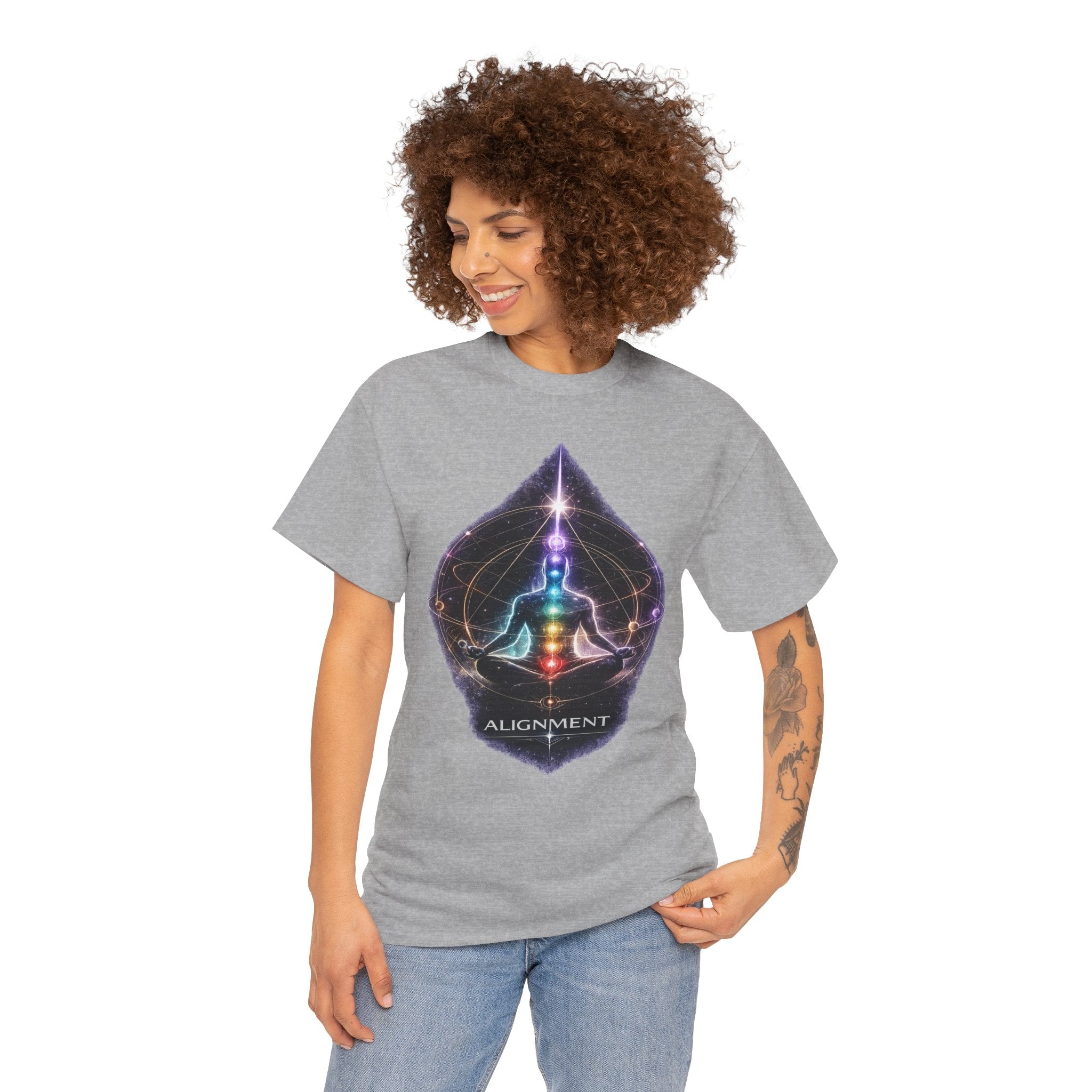Alignment Chakra Meditation T Shirt – Spiritual Energy Yoga Graphic Tee