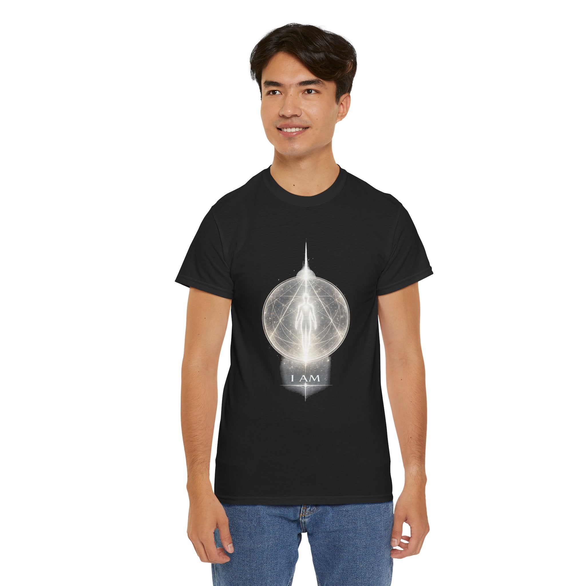 I AM Spiritual Energy T Shirt – Cosmic Light Being Meditation Graphic Tee