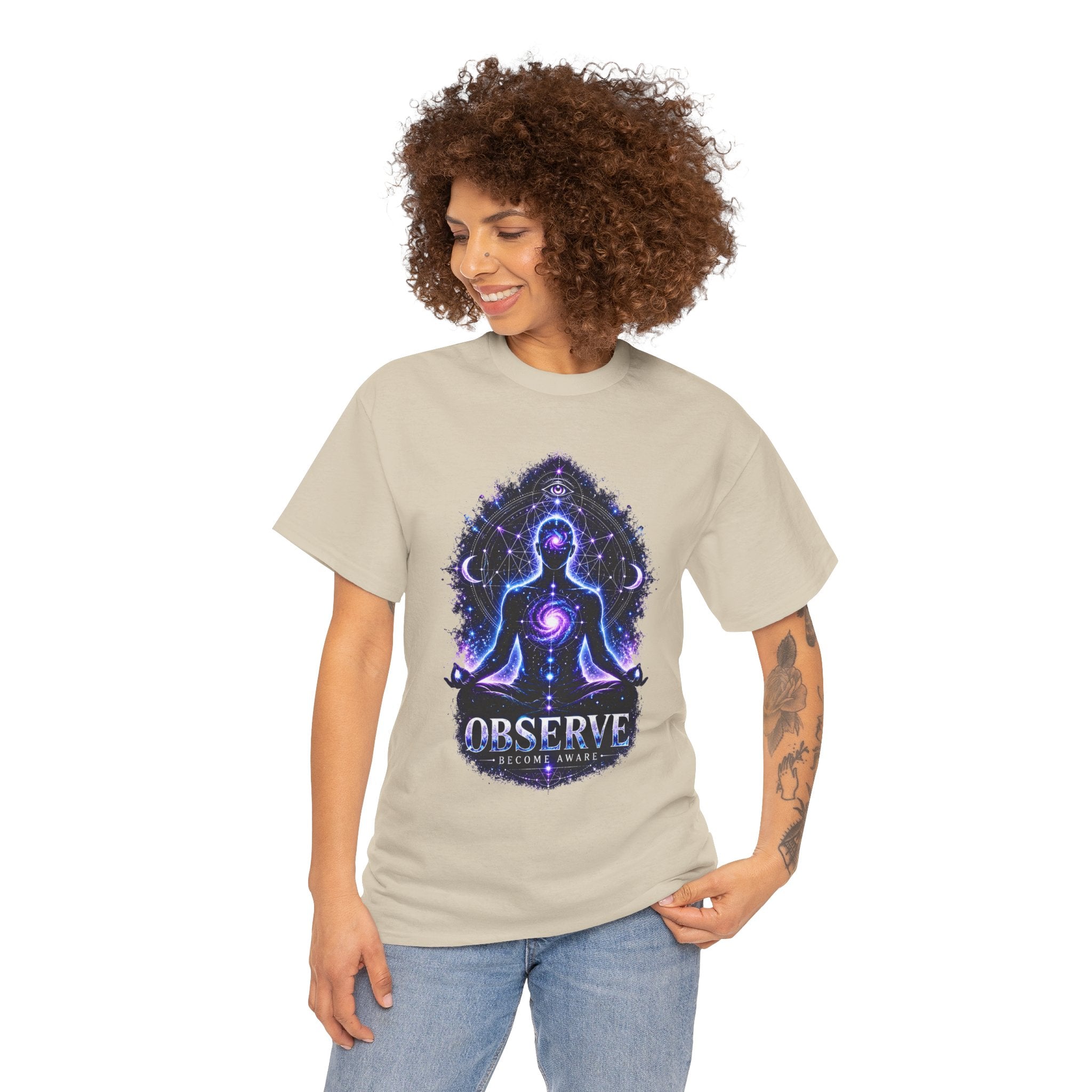 Observe Meditation T Shirt – Third Eye Chakra Spiritual Yoga Graphic Tee