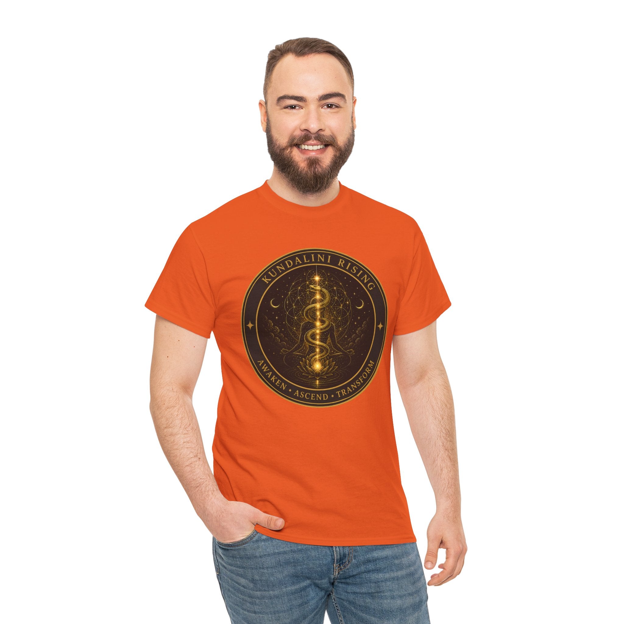 Kundalini Rising Badge T-Shirt – Serpent Energy Sacred Geometry Graphic Tee