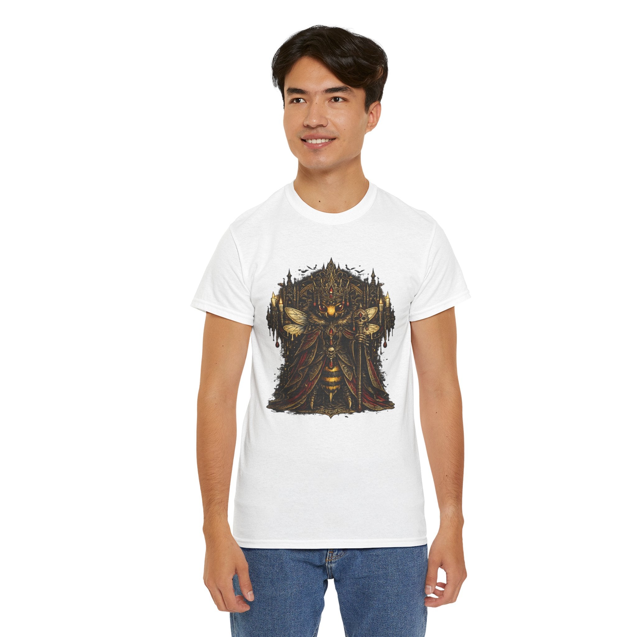 Gothic Queen Bee T Shirt – Dark Fantasy Gothic Bee Graphic Tee