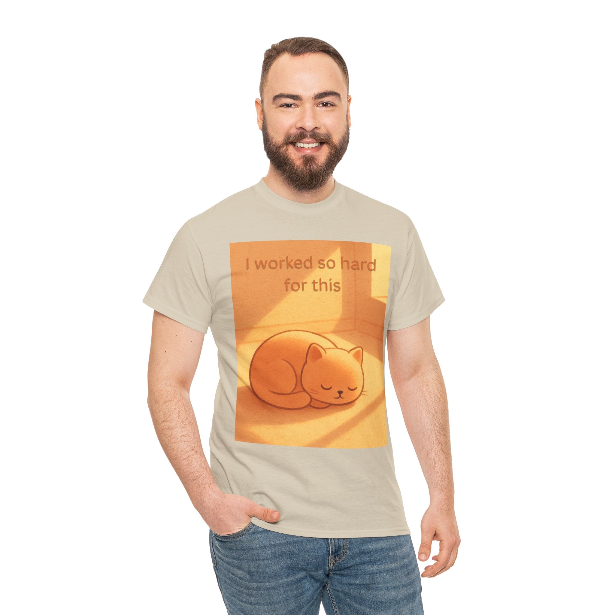 Funny Sleepy Cat T Shirt – I Worked So Hard For This Cosy Cat Graphic Tee