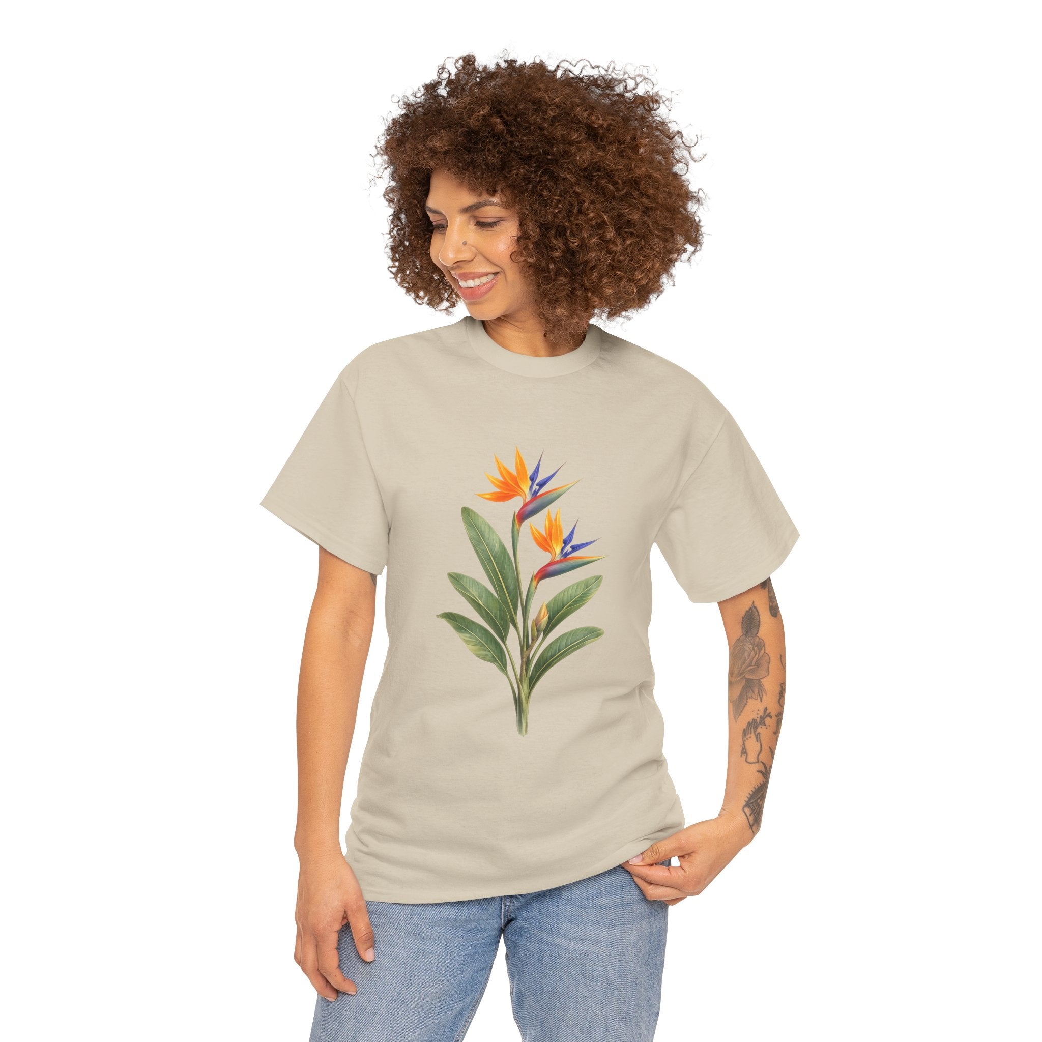 Bird of Paradise Flower T-Shirt – Tropical Botanical Graphic Tee for Summer & Island Style