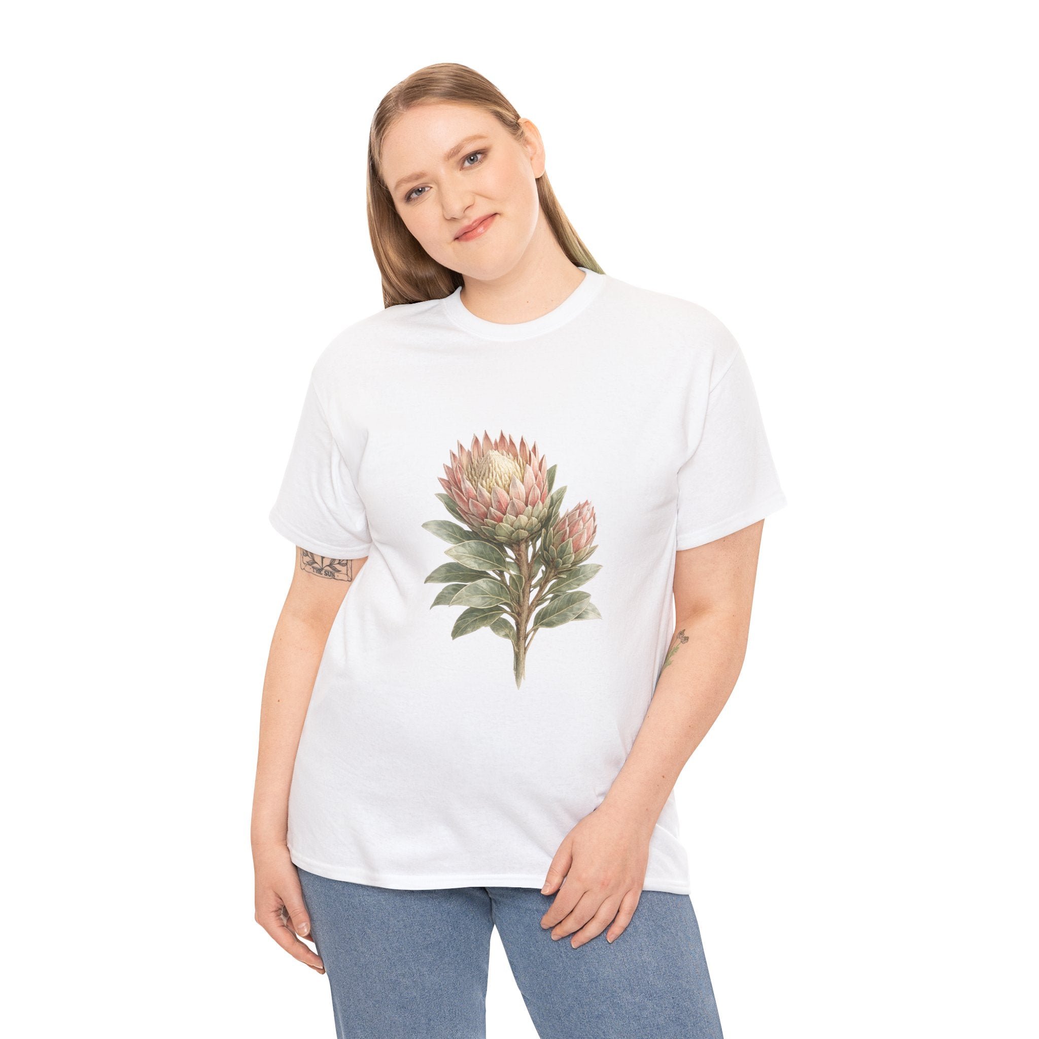 Protea Flower T-Shirt – Vintage Botanical Floral Graphic Tee for Nature & Cottagecore Style